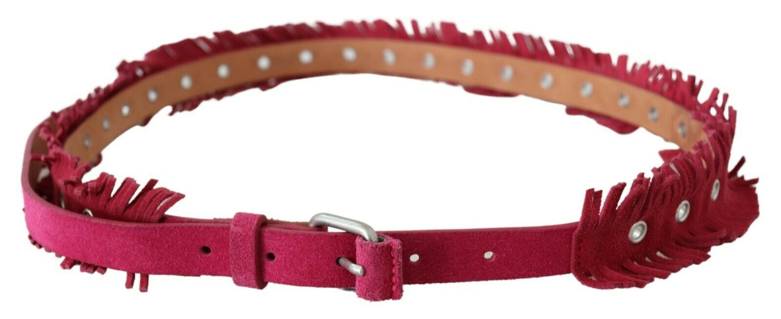 Ermanno Scervino Elegant Maroon Double Buckle Leather Belt - Luksusmuotia Ermanno Scervino - Tutustu YVES JAVANNI® 