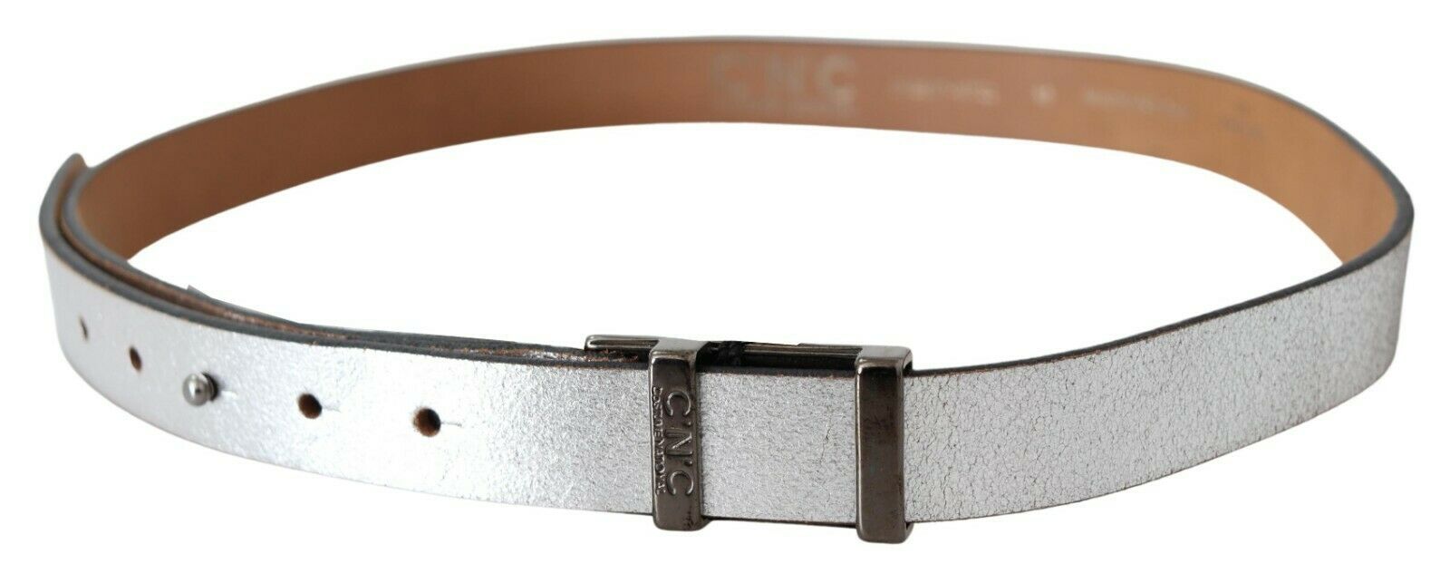 Costume National Elegant Silver Leather Fashion Belt - Luksusmuotia Costume National - Tutustu YVES JAVANNI® 