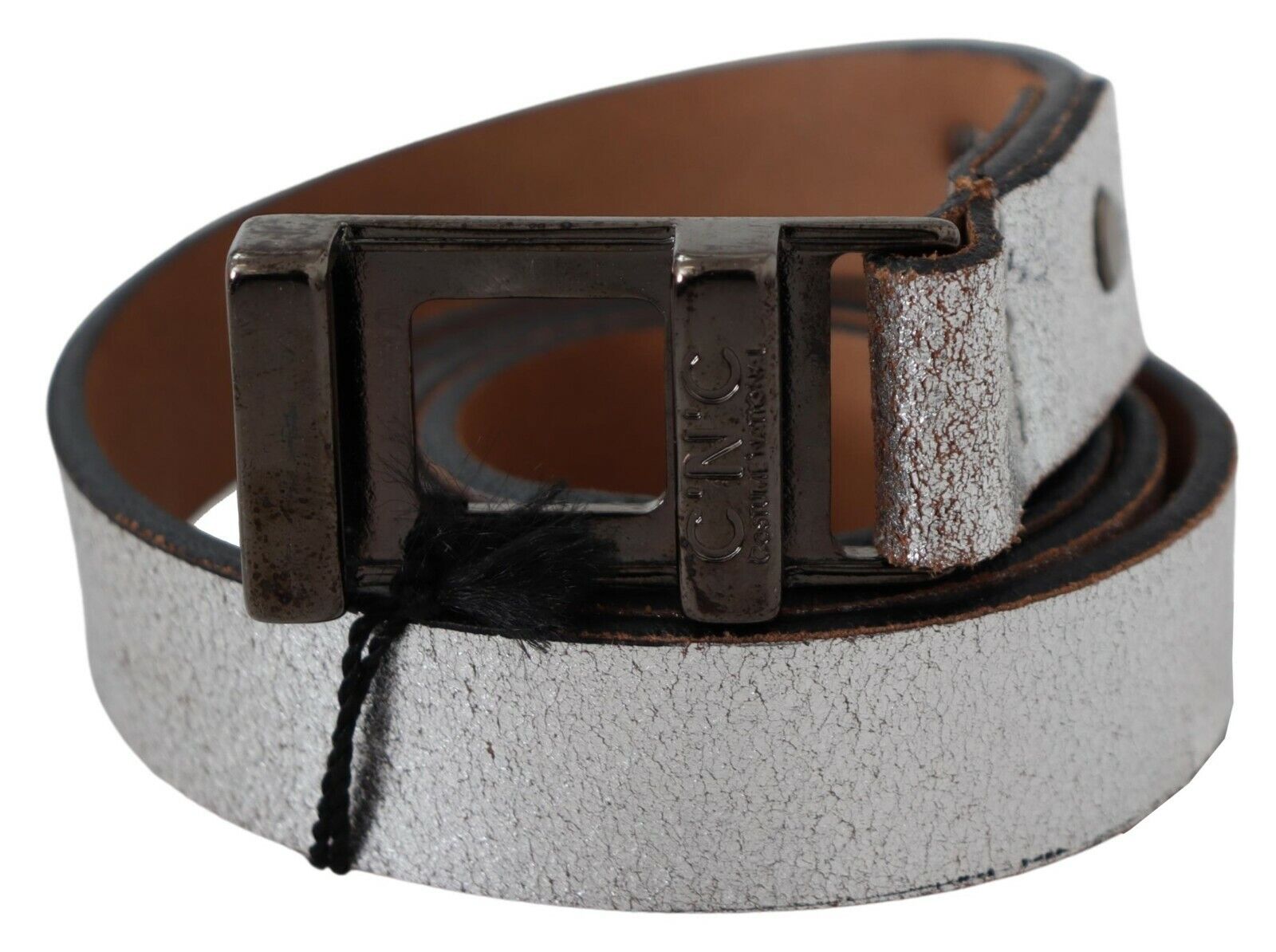 Costume National Elegant Silver Leather Fashion Belt - Luksusmuotia Costume National - Tutustu YVES JAVANNI® 