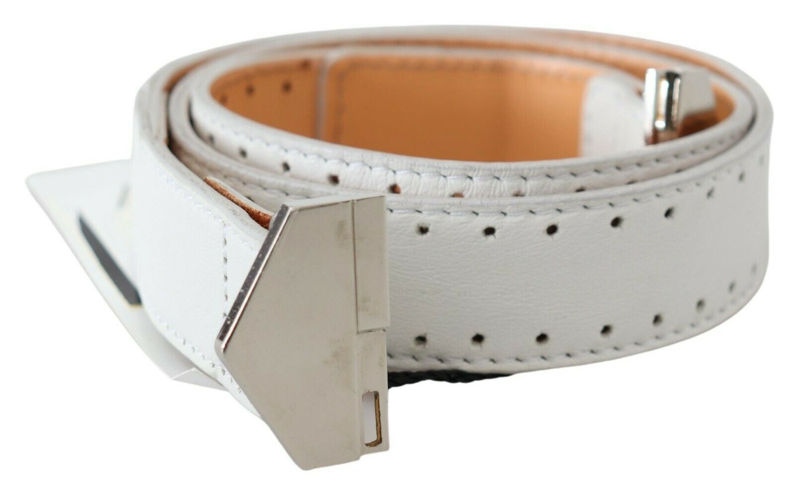 GF Ferre Elegant White Leather Fashion Belt - Luksusmuotia GF Ferre - Tutustu YVES JAVANNI® 