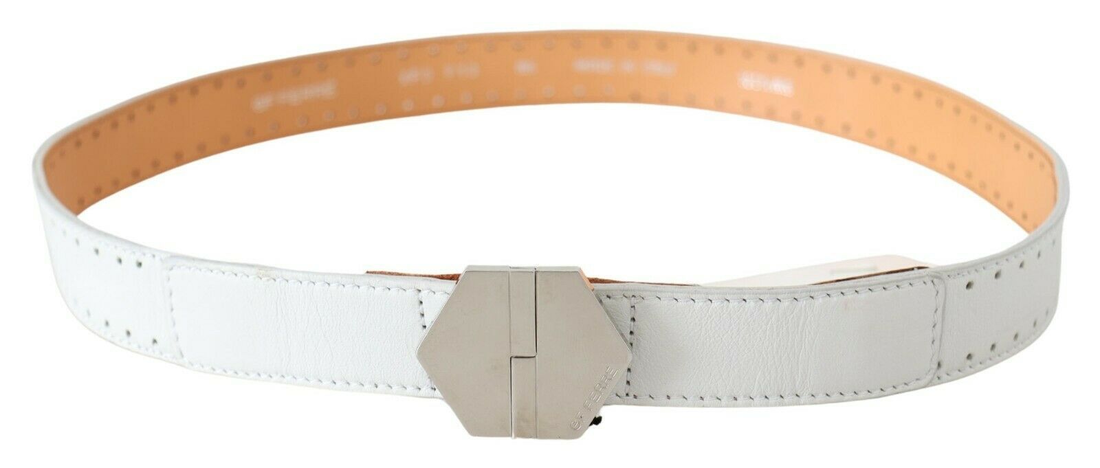 GF Ferre Elegant White Leather Fashion Belt - Luksusmuotia GF Ferre - Tutustu YVES JAVANNI® 