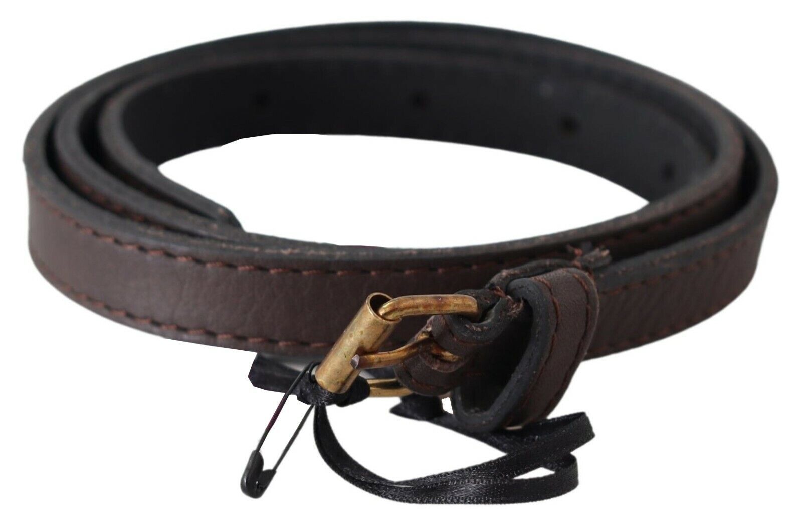 MILA SCHÖN Elegant Brown Leather Fashion Belt with Gold-Tone Buckle - Luksusmuotia MILA SCHÖN - Tutustu YVES JAVANNI® 