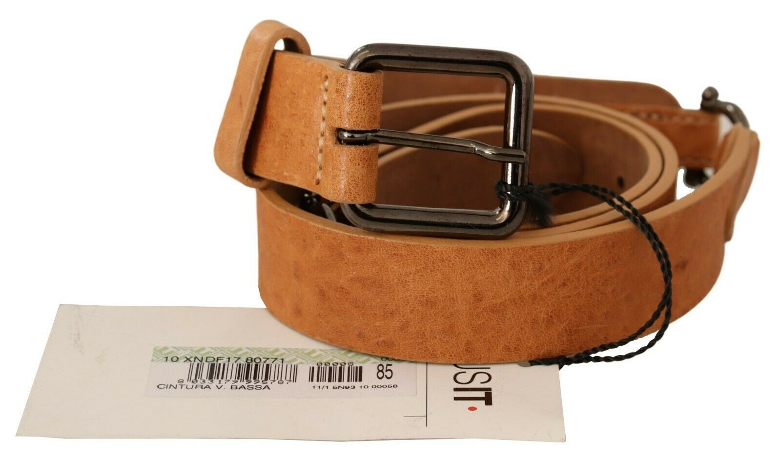 Costume National Elegant Light Brown Fashion Belt with Black-Tone Buckle - Luksusmuotia Costume National - Tutustu YVES JAVANNI® 