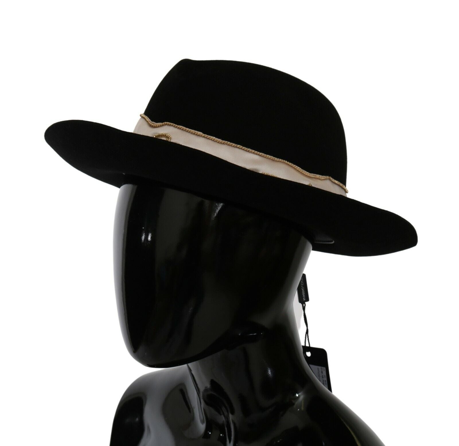 Dolce & Gabbana Elegant Black Lapin Wide Brim Panama Hat - Luksusmuotia Dolce & Gabbana - Tutustu YVES JAVANNI® 