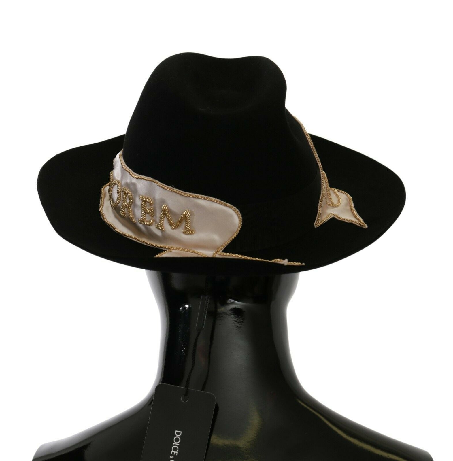 Dolce & Gabbana Elegant Black Lapin Wide Brim Panama Hat - Luksusmuotia Dolce & Gabbana - Tutustu YVES JAVANNI® 