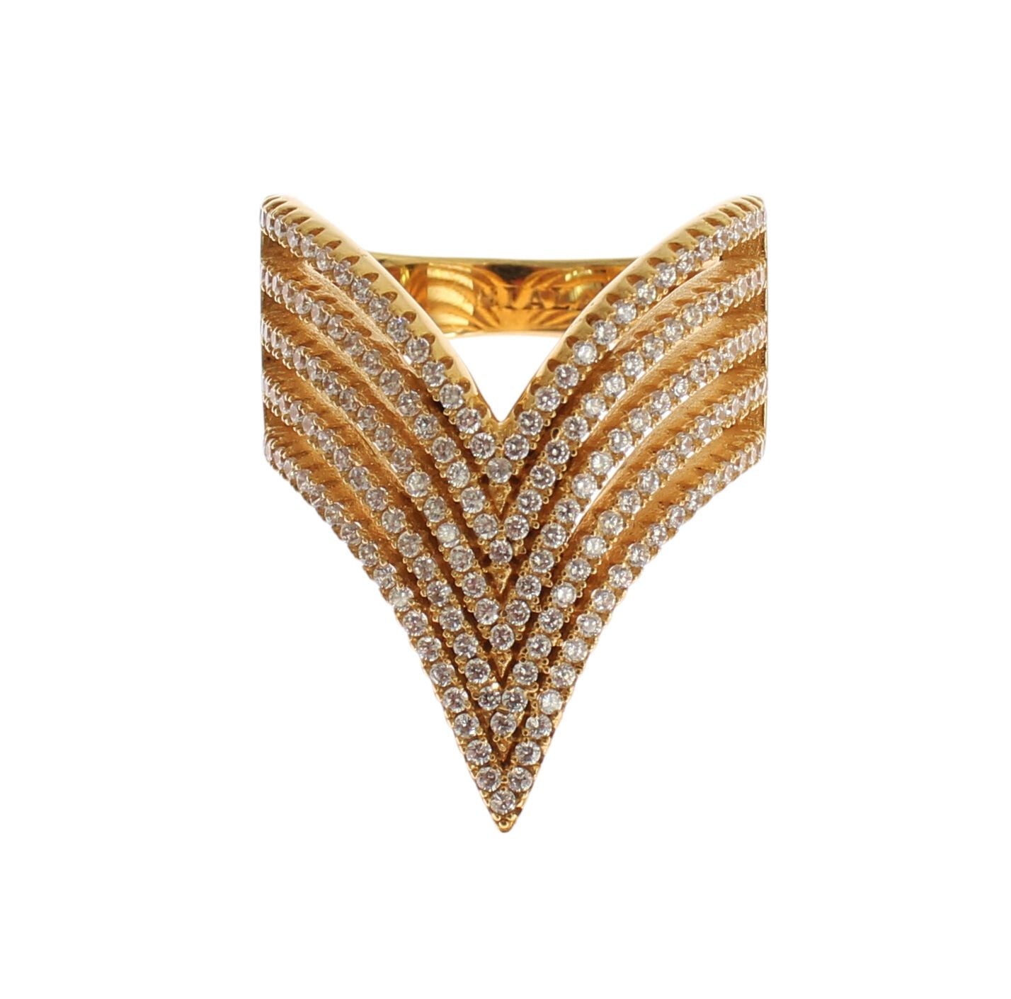 Nialaya Glamorous Gold Plated Crystal Ring - Luksusmuotia Nialaya - Tutustu YVES JAVANNI® 