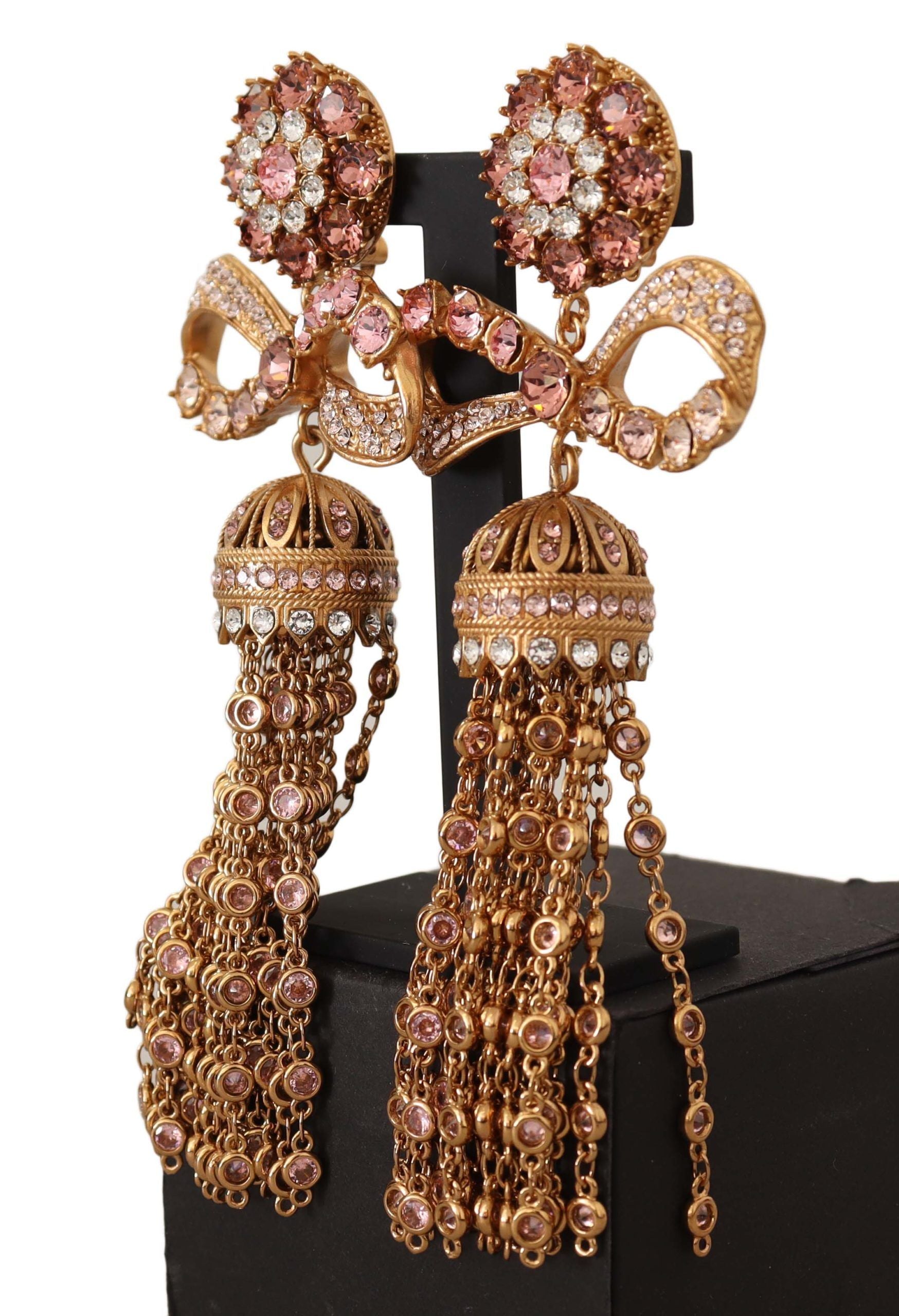 Dolce & Gabbana Elegant Antique Gold Bow Earrings - Luksusmuotia Dolce & Gabbana - Tutustu YVES JAVANNI® 