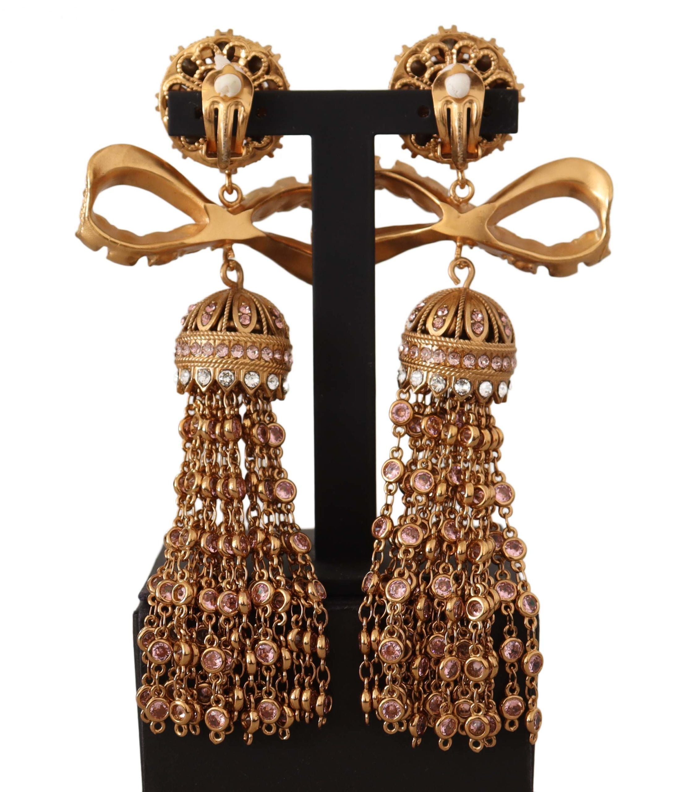 Dolce & Gabbana Elegant Antique Gold Bow Earrings - Luksusmuotia Dolce & Gabbana - Tutustu YVES JAVANNI® 