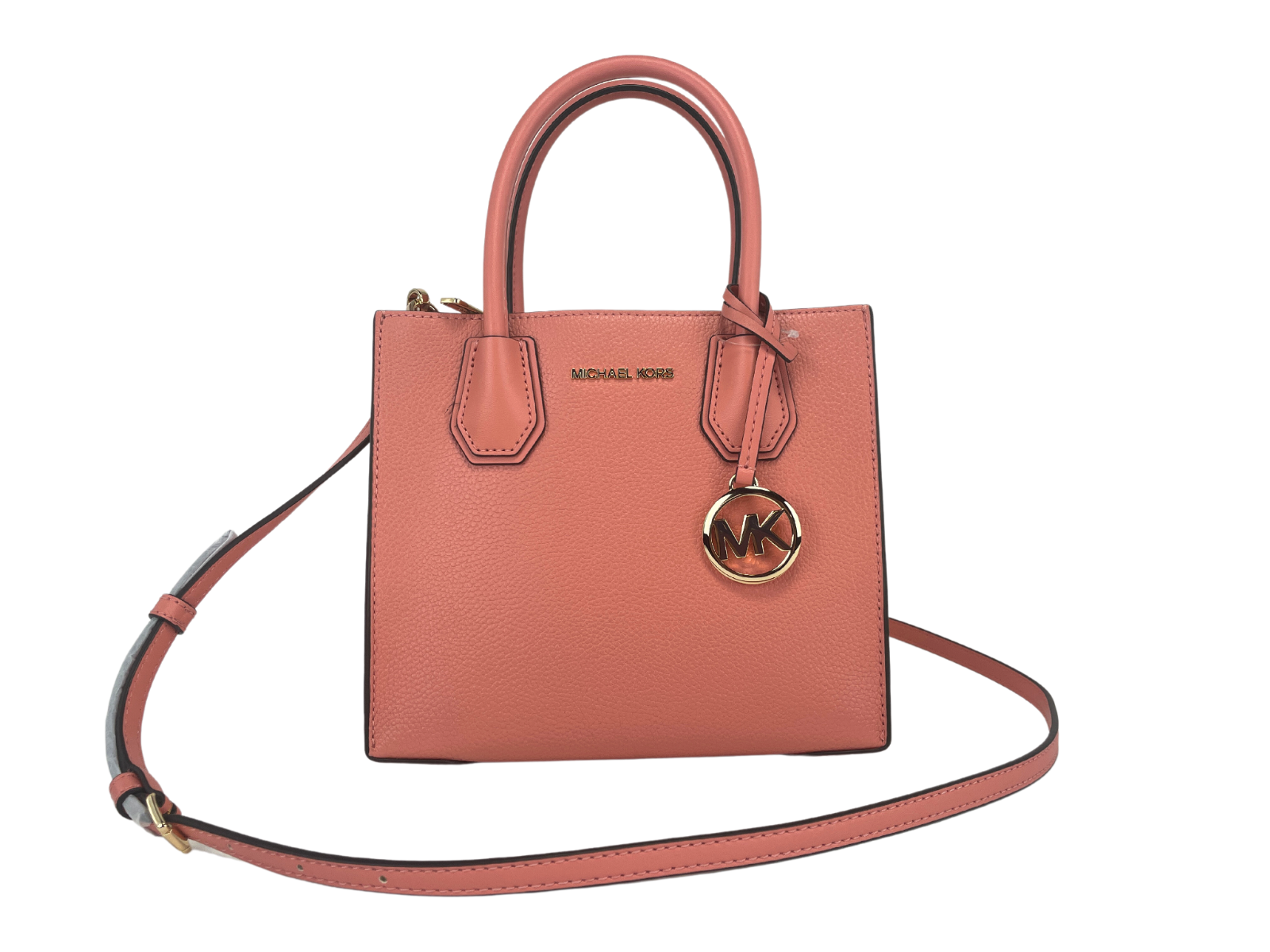 Michael Kors Mercer Medium Sherbet Pebble Leather Messenger Crossbody Bag Purse - Luksuslaukut ja asusteet Michael Kors - Tutustu YVES JAVANNI® 