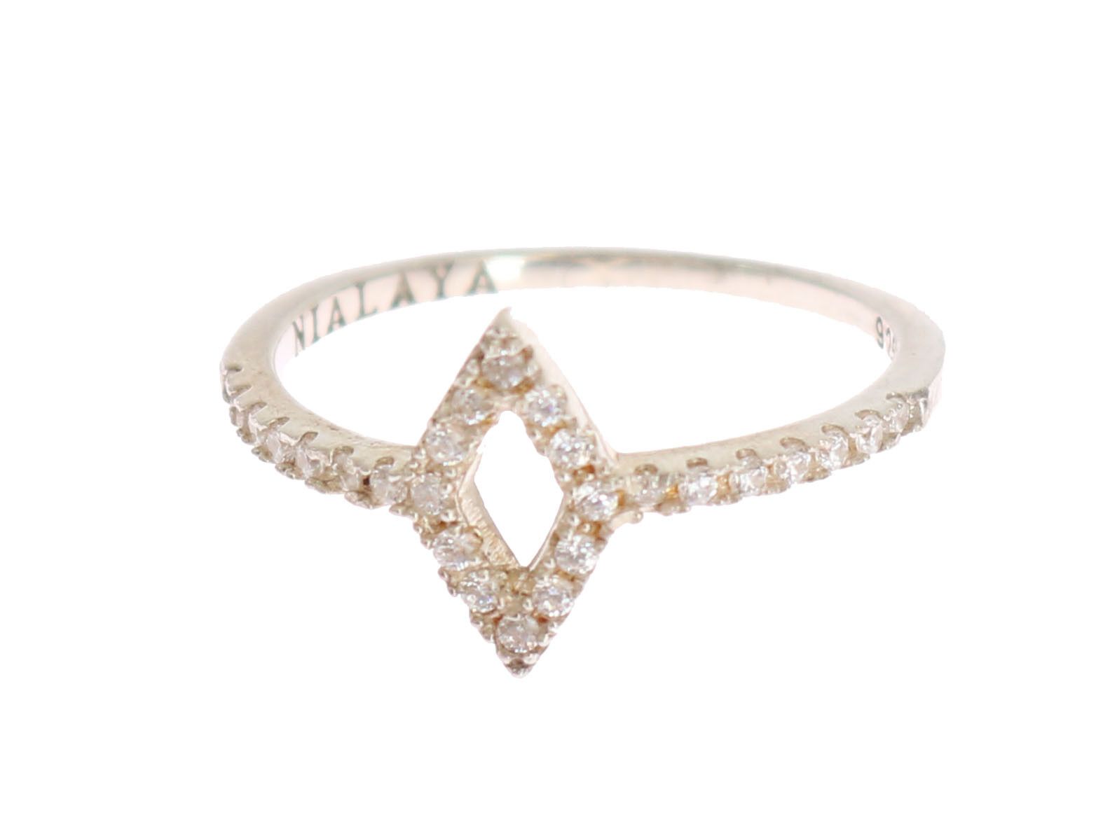 Nialaya Elegant Silver CZ Crystal Studded Ring - Luksusmuotia Nialaya - Tutustu YVES JAVANNI® 