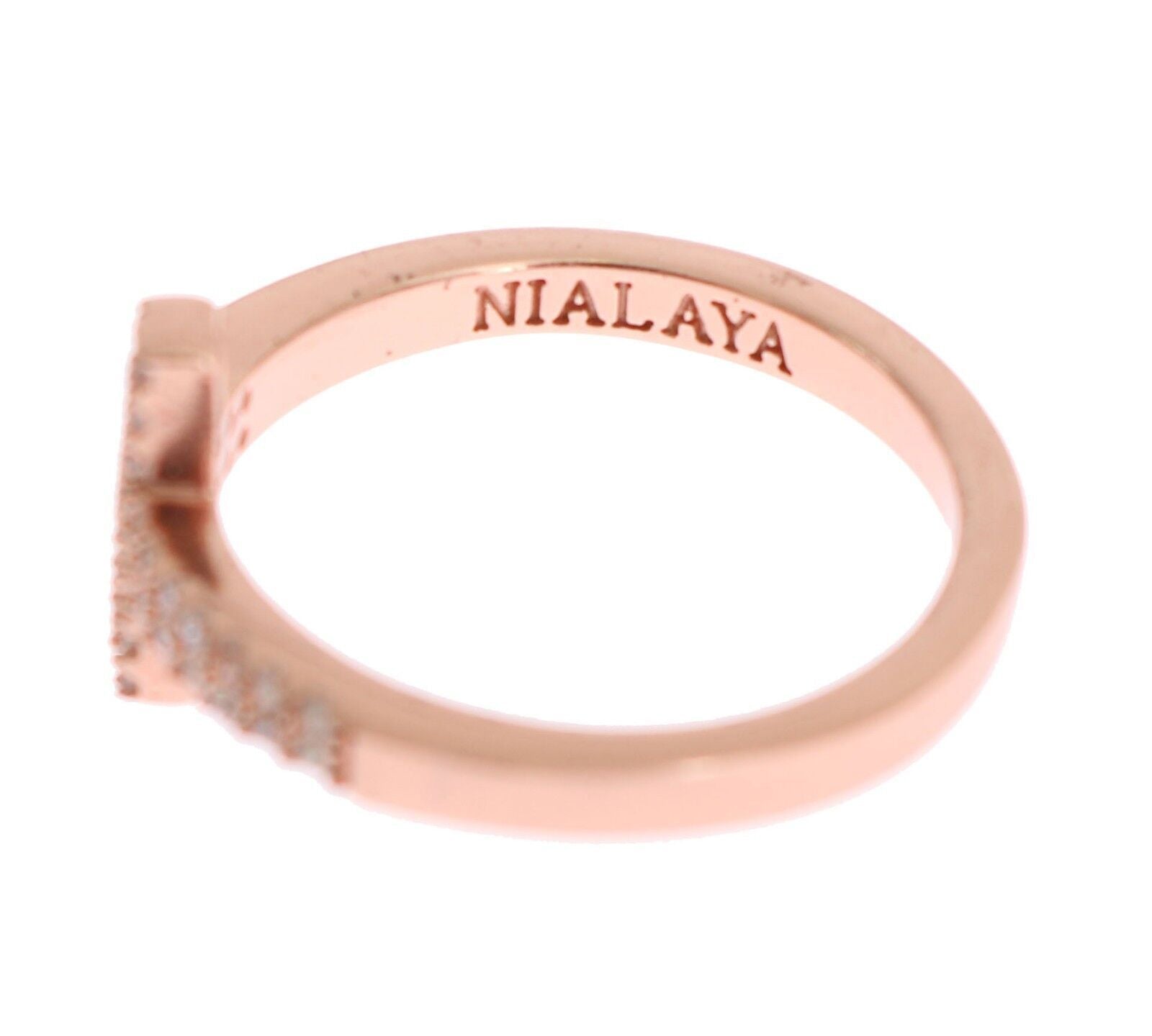 Nialaya Elegant Pink Crystal Encrusted Silver Ring - Luksusmuotia Nialaya - Tutustu YVES JAVANNI® 