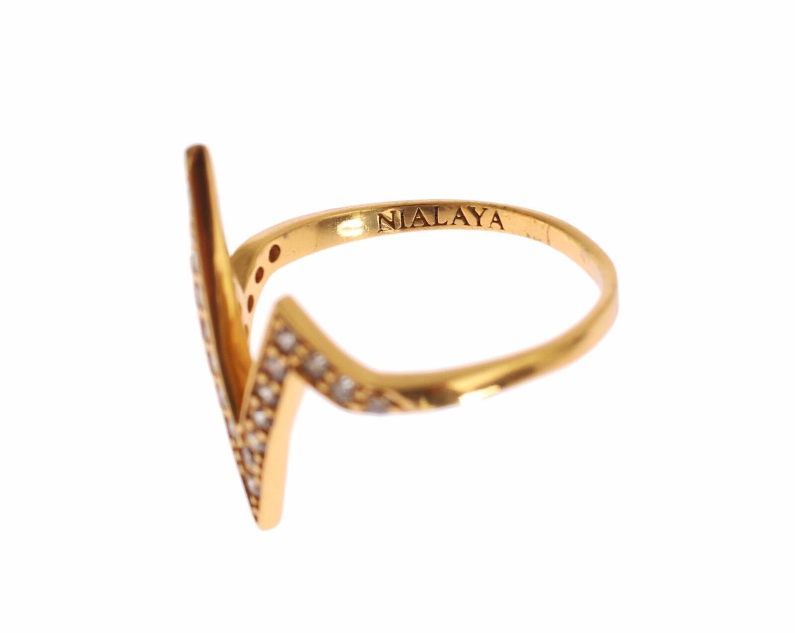 Nialaya Glamorous Gold Plated Sterling Silver Ring - Luksusmuotia Nialaya - Tutustu YVES JAVANNI® 