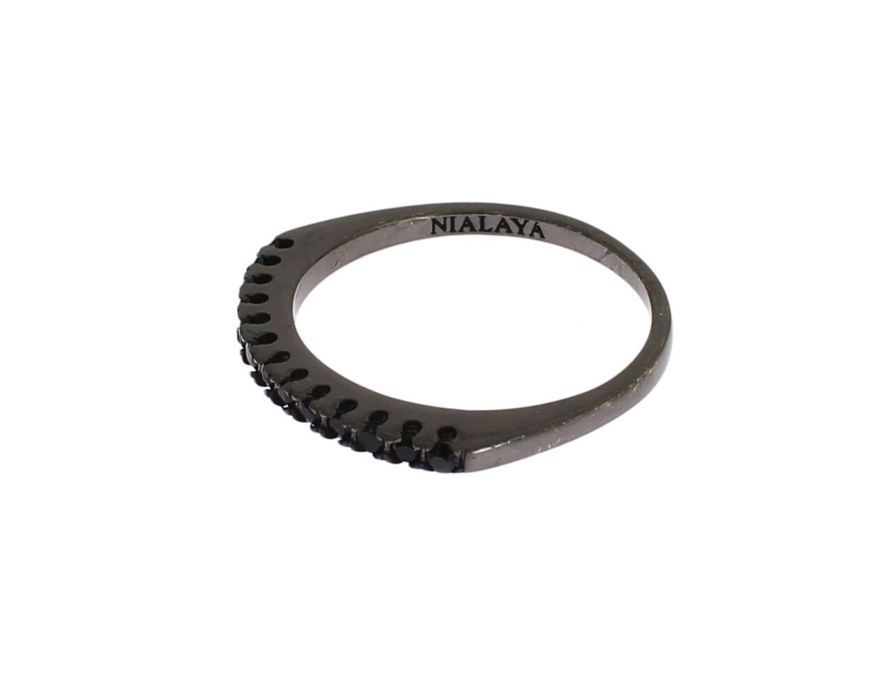 Nialaya Elegant Black Crystal Sterling Silver Ring - Luksusmuotia Nialaya - Tutustu YVES JAVANNI® 