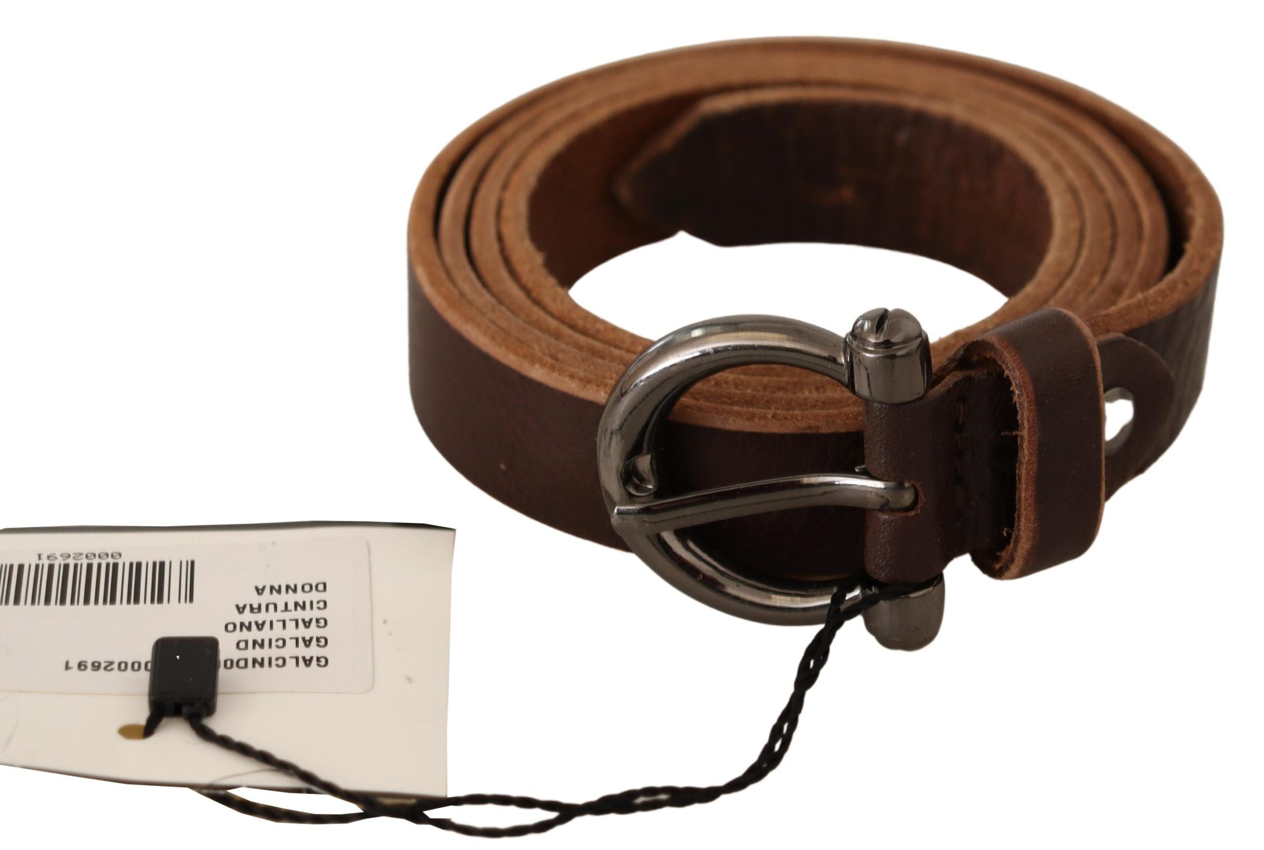 John Galliano Elegant Brown Leather Fashion Belt - Luksusmuotia John Galliano - Tutustu YVES JAVANNI® 