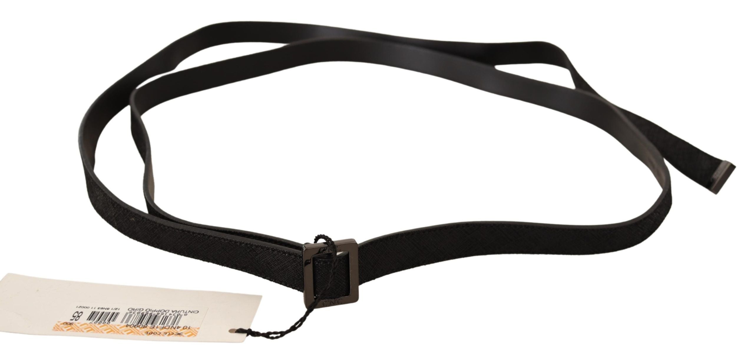 Costume National Chic Black Leather Fashion Belt with Metal Buckle - Luksusmuotia Costume National - Tutustu YVES JAVANNI® 