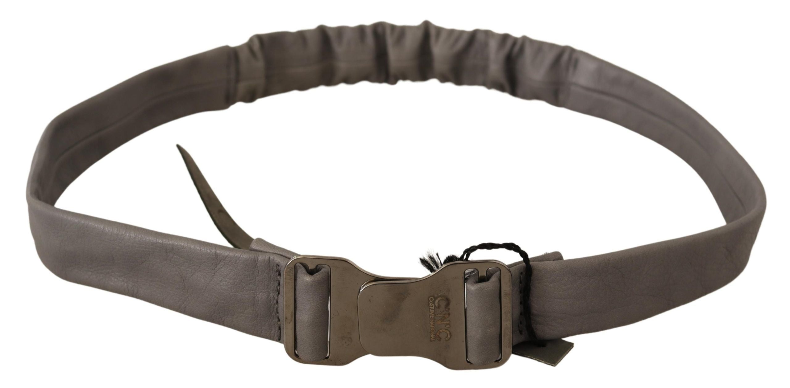 Costume National Elegant Gray Leather Fashion Belt - Luksusmuotia Costume National - Tutustu YVES JAVANNI® 