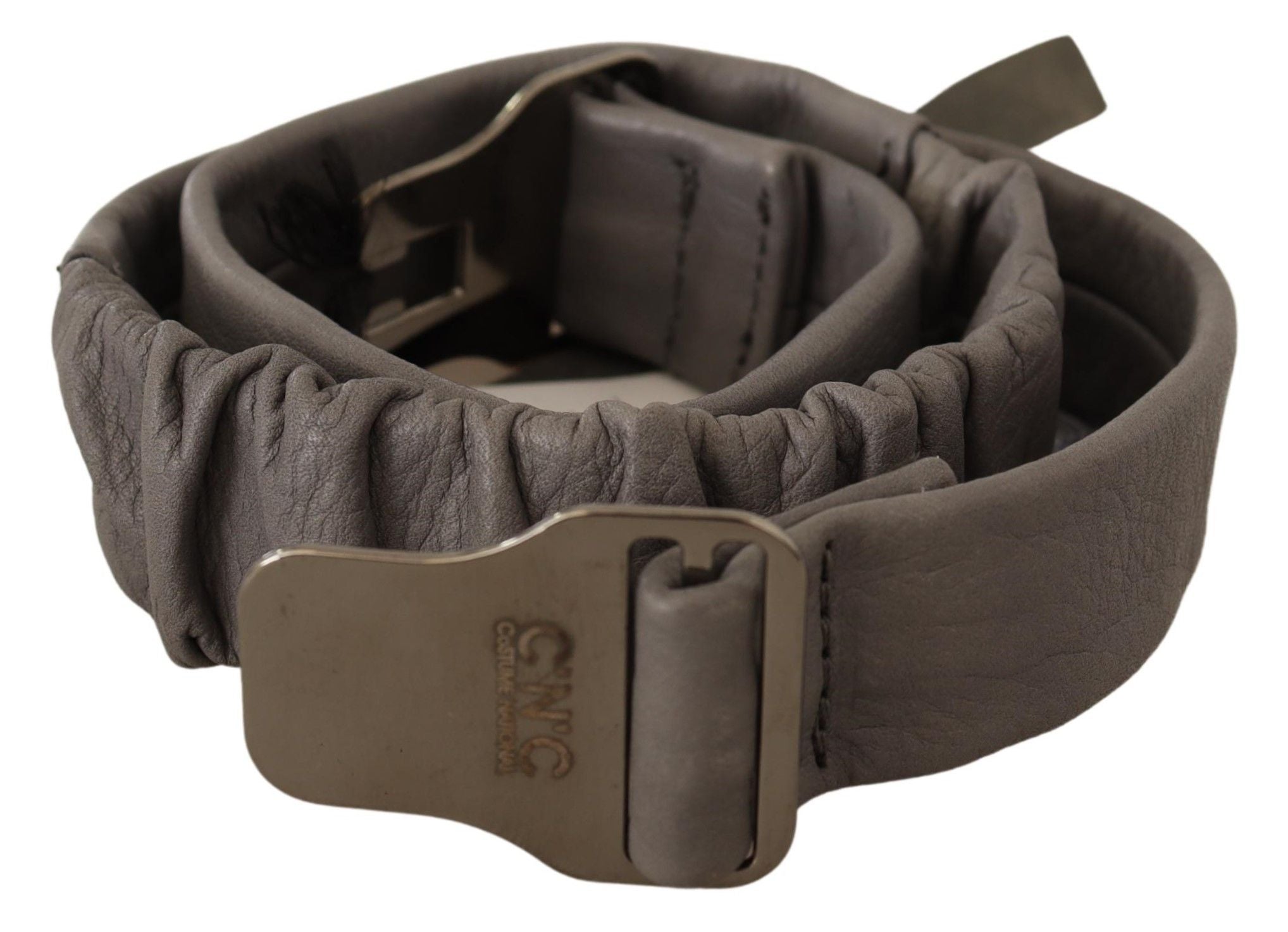 Costume National Elegant Gray Leather Fashion Belt - Luksusmuotia Costume National - Tutustu YVES JAVANNI® 