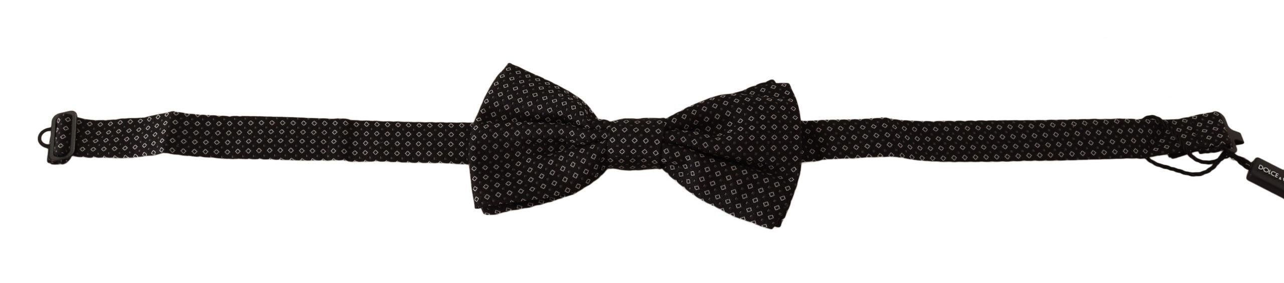 Dolce & Gabbana Elegant Black Patterned Silk Bow Tie - Luksusmuotia Dolce & Gabbana - Tutustu YVES JAVANNI® 