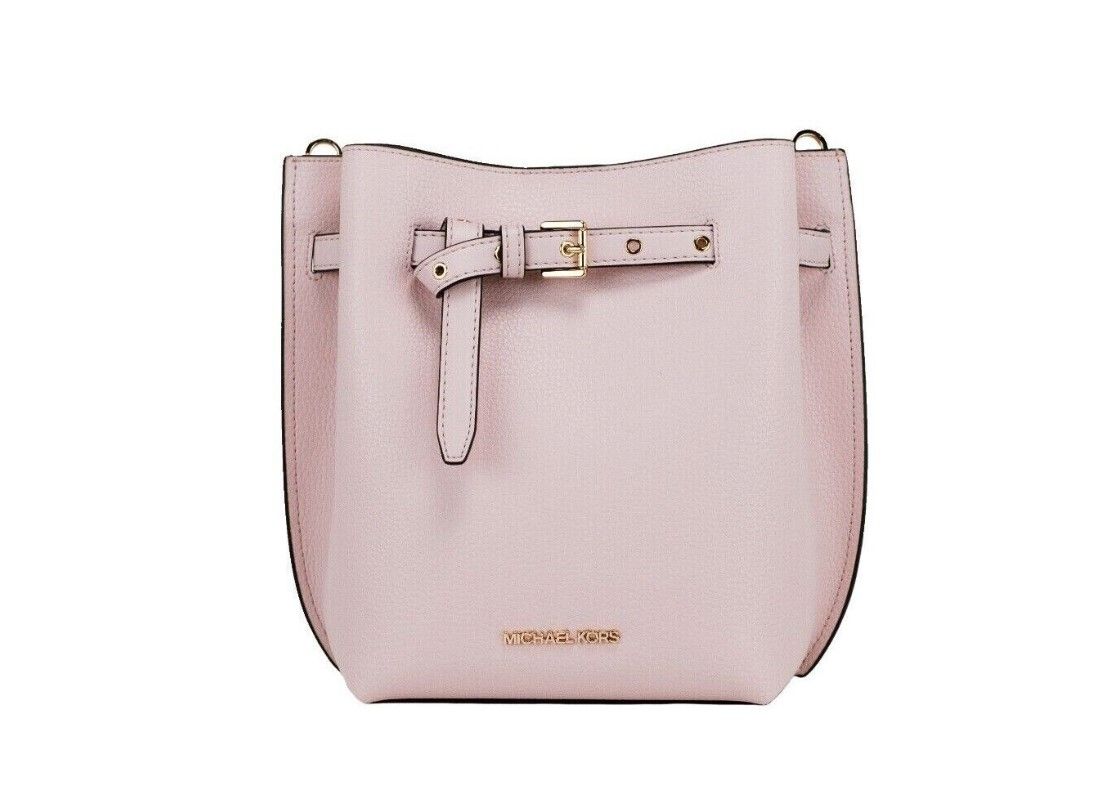 Michael Kors Emilia Small Powder Blush Pebble Leather Bucket Messenger Handbag - Luksuslaukut ja asusteet Michael Kors - Tutustu YVES JAVANNI® 