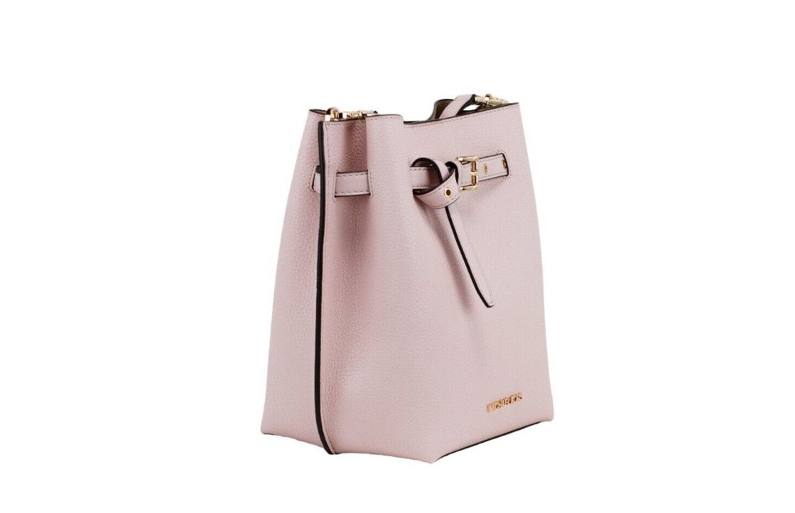 Michael Kors Emilia Small Powder Blush Pebble Leather Bucket Messenger Handbag - Luksusmuotia Michael Kors - Tutustu YVES JAVANNI® 