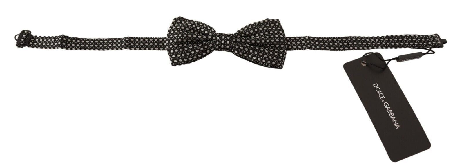 Dolce & Gabbana Elegant Silk Black Bow Tie with Metal Clasp Detail - Luksusmuotia Dolce & Gabbana - Tutustu YVES JAVANNI® 