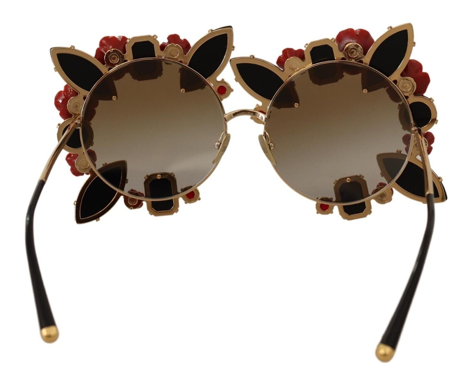 Dolce & Gabbana Elegant Round Metal Sunglasses with Rose Detail - Luksuslaukut ja asusteet Dolce & Gabbana - Tutustu YVES JAVANNI® 