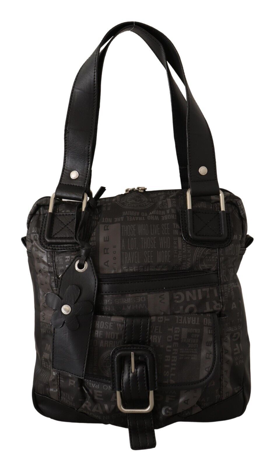 WAYFARER Chic Black and Gray Fabric Shoulder Handbag - Luksuslaukut ja asusteet WAYFARER - Tutustu YVES JAVANNI® 