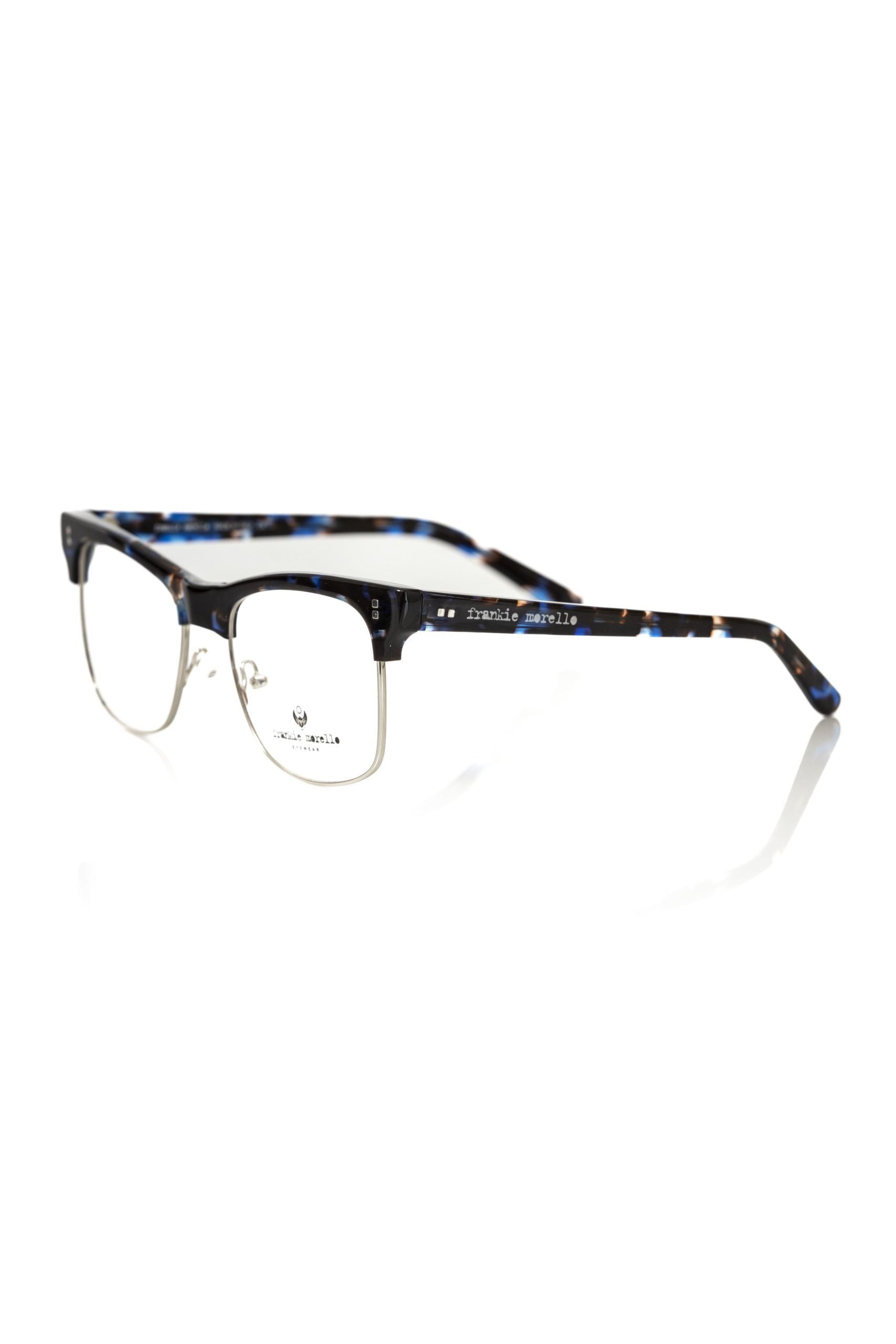 Frankie Morello Blue Acetate Unisex Eyeglass Frame - Luksusmuotia Frankie Morello - Tutustu YVES JAVANNI® 