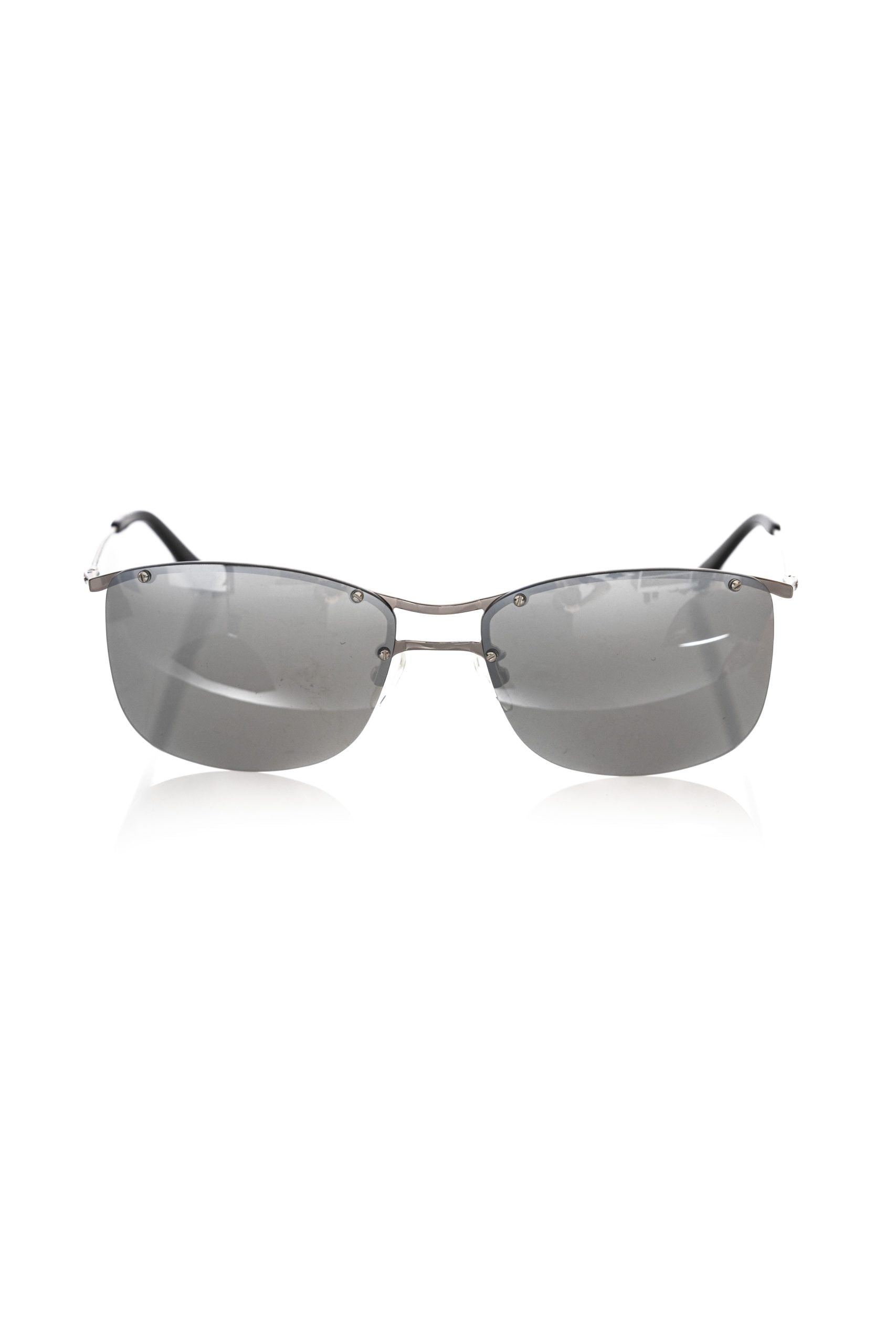 Frankie Morello Silver Metallic Men Sunglass - Luksuslaukut ja asusteet Frankie Morello - Tutustu YVES JAVANNI® 