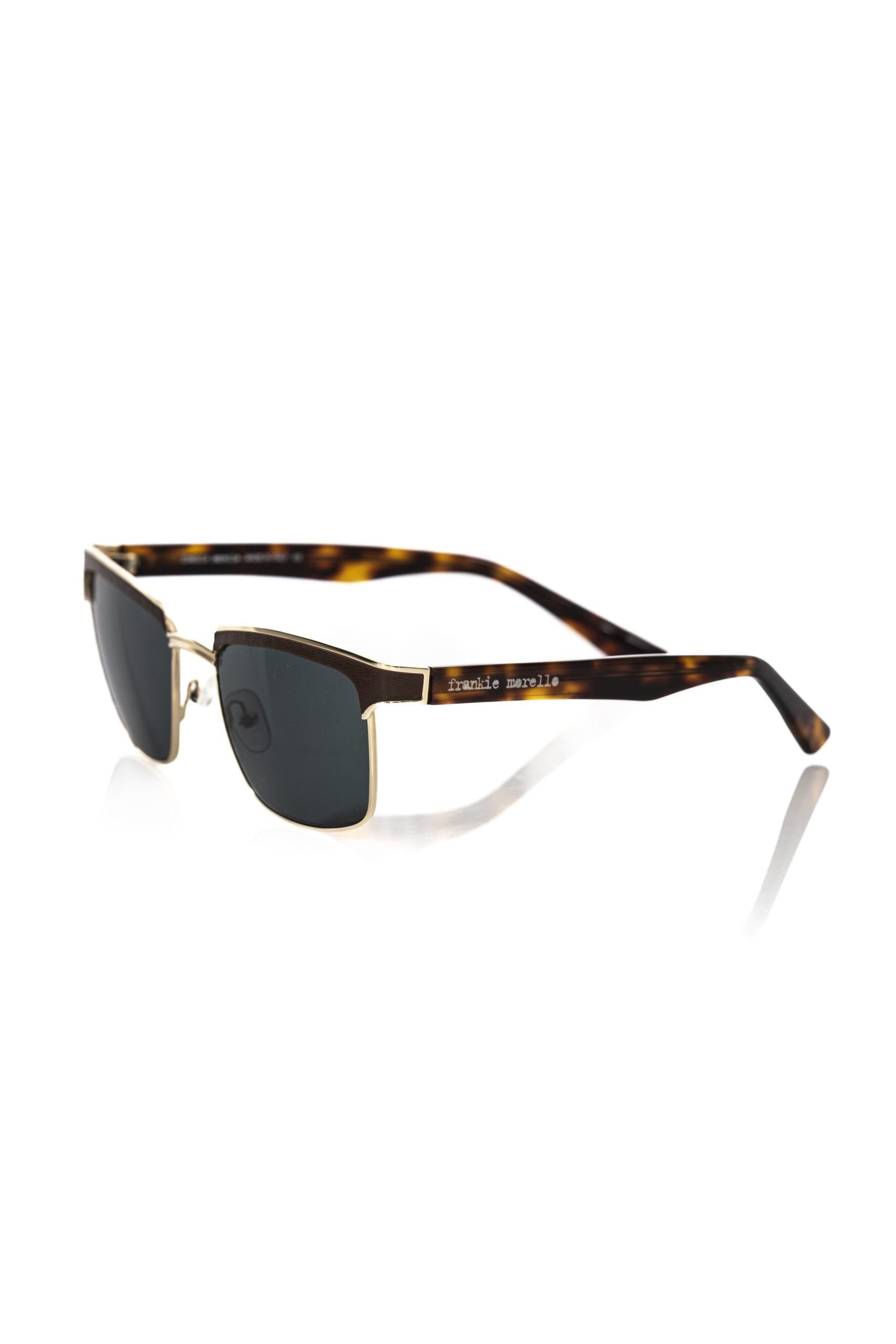 Frankie Morello Brown Metallic Fibre Men Sunglass - Luksusmuotia Frankie Morello - Tutustu YVES JAVANNI® 