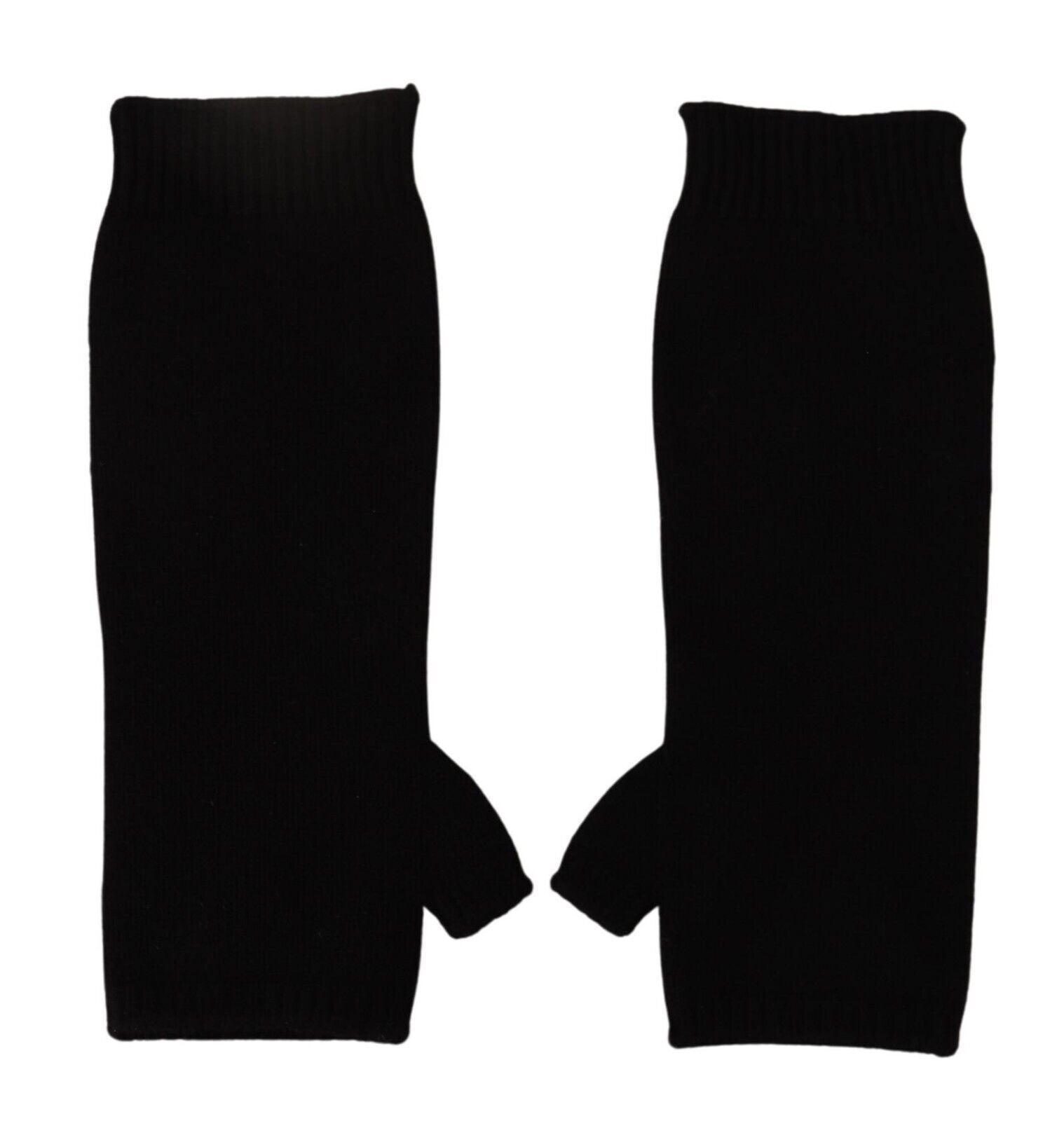 Dolce & Gabbana Elegant Black Cashmere Fingerless Gloves - Luksuslaukut ja asusteet Dolce & Gabbana - Tutustu YVES JAVANNI® 