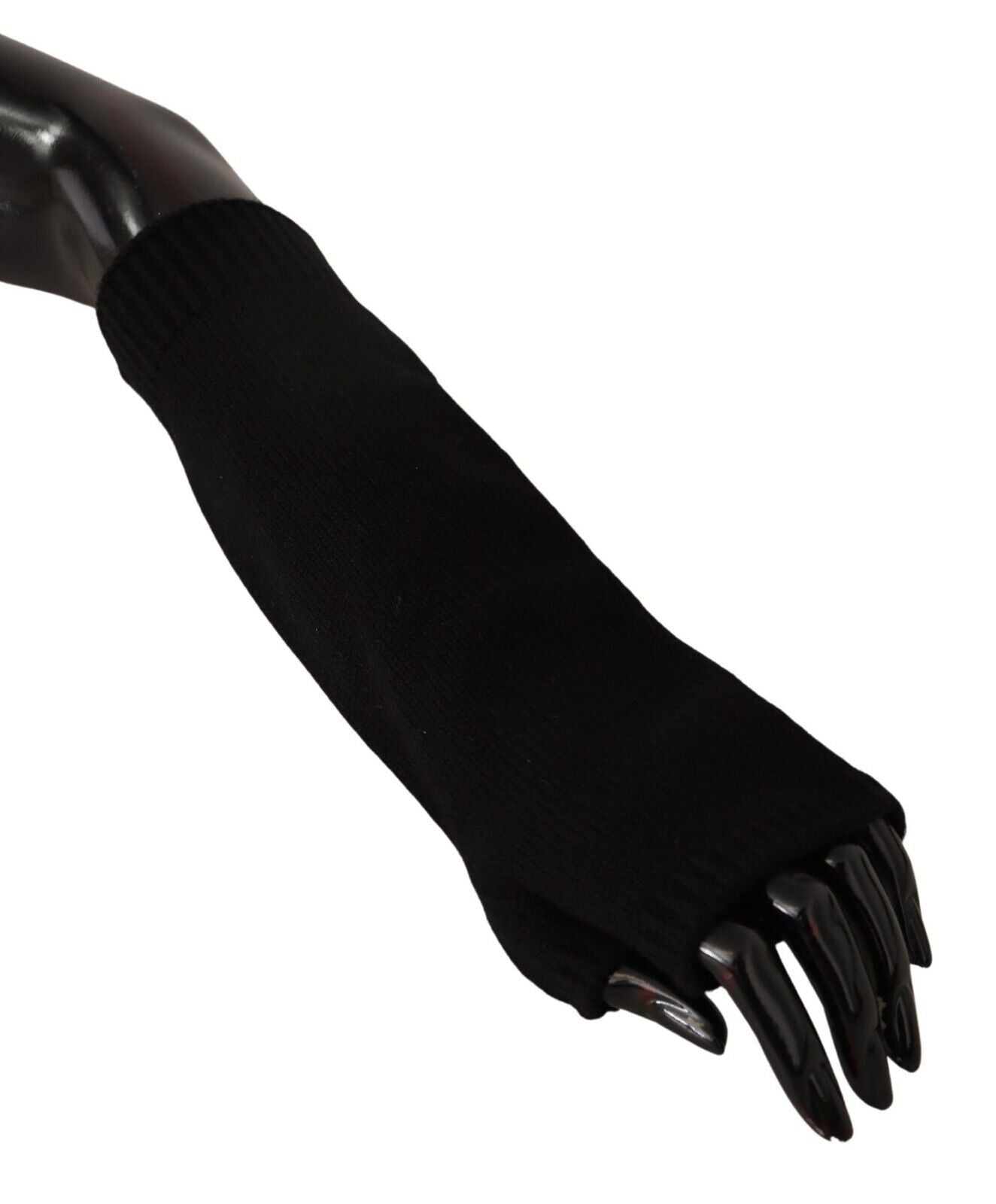 Dolce & Gabbana Elegant Black Cashmere Fingerless Gloves - Luksusmuotia Dolce & Gabbana - Tutustu YVES JAVANNI® 