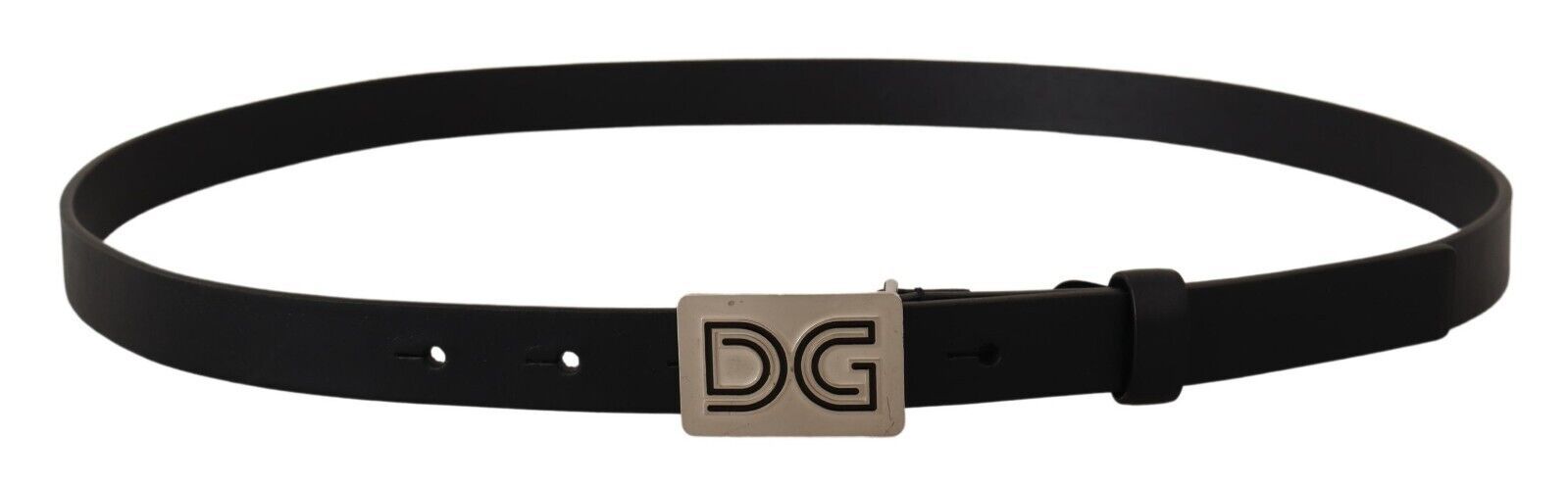 Dolce & Gabbana Elegant Black Leather Belt with Silver Buckle - Luksusmuotia Dolce & Gabbana - Tutustu YVES JAVANNI® 