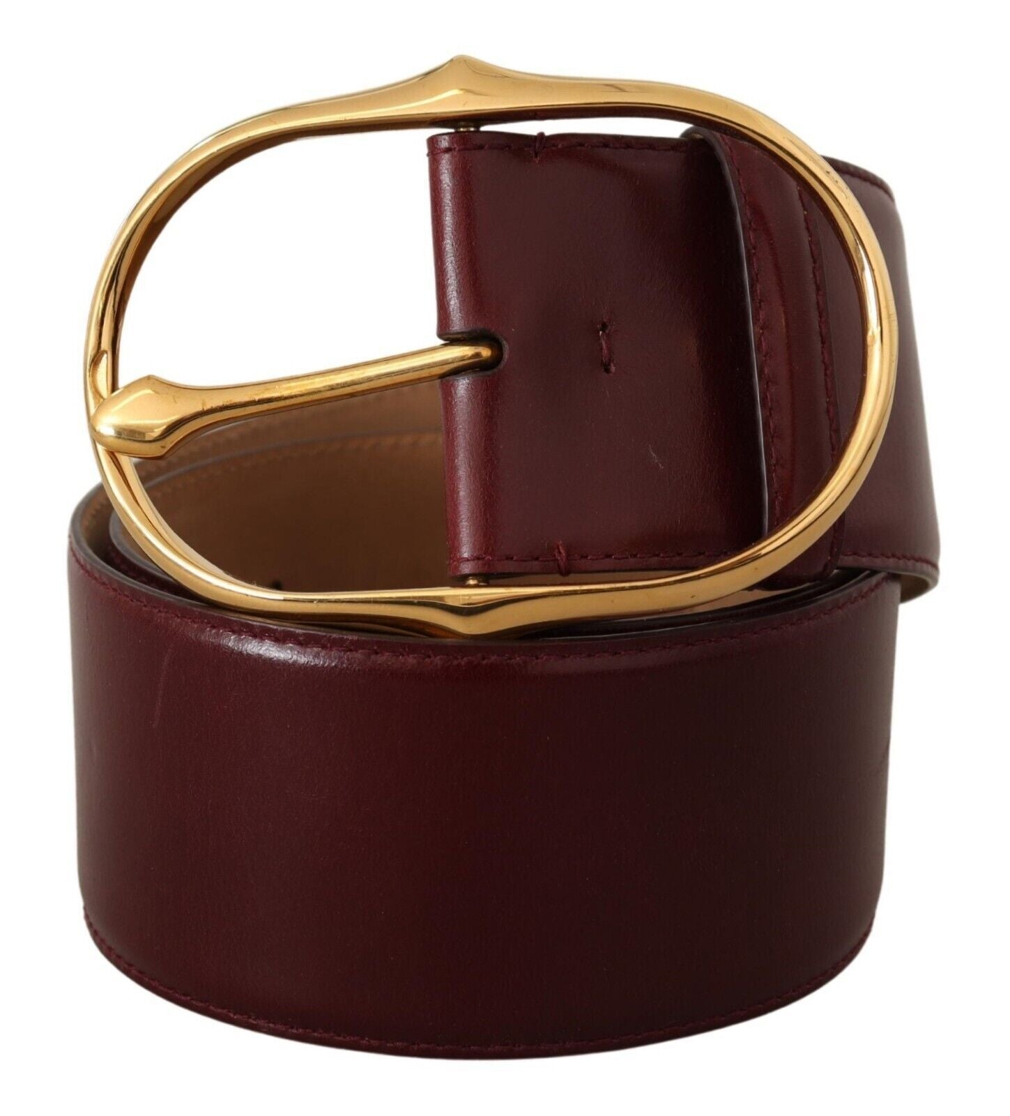 Dolce & Gabbana Elegant Brown Leather Belt with Gold Oval Buckle - Luksusmuotia Dolce & Gabbana - Tutustu YVES JAVANNI® 