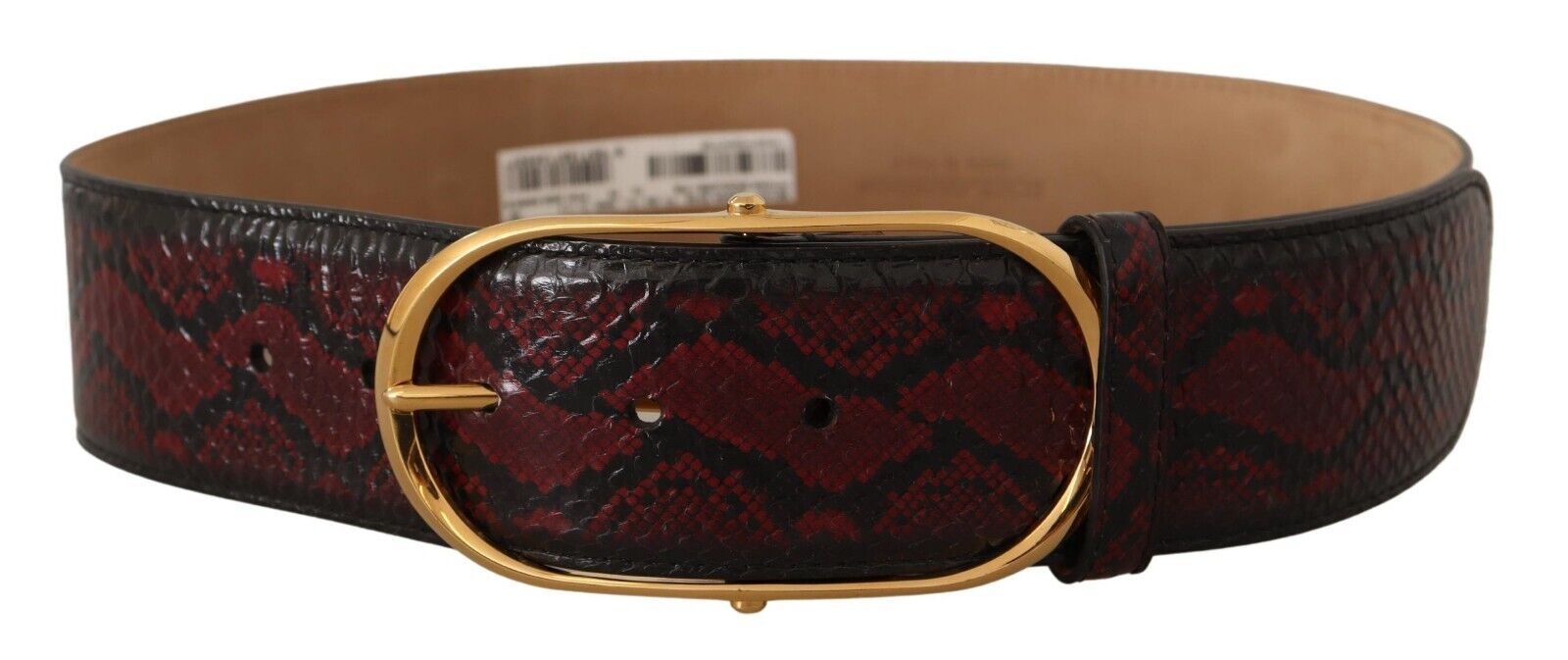 Dolce & Gabbana Elegant Red Python Leather Belt with Gold Buckle - Luksuslaukut ja asusteet Dolce & Gabbana - Tutustu YVES JAVANNI® 