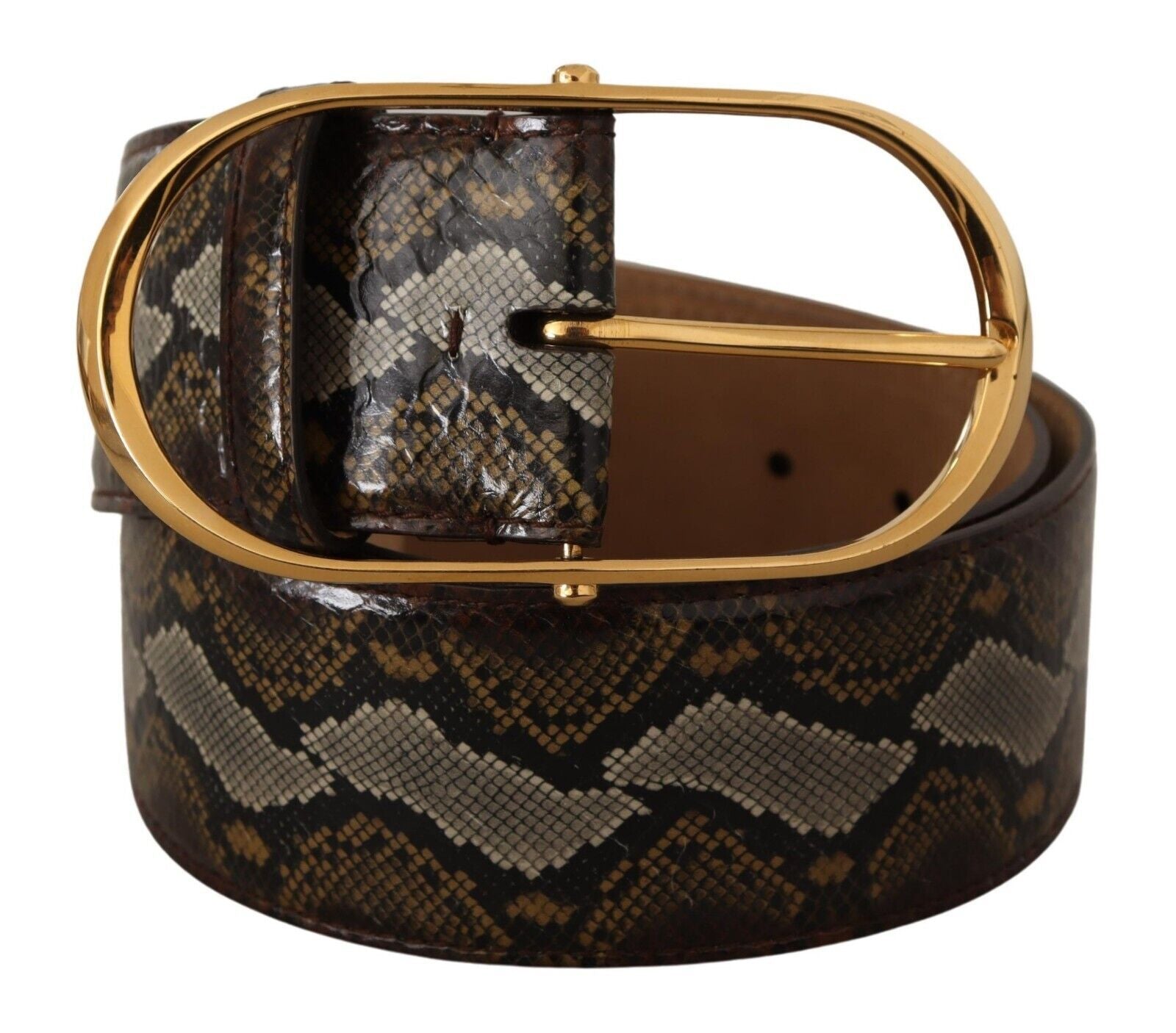 Dolce & Gabbana Elegant Gold Oval Buckle Leather Belt - Luksusmuotia Dolce & Gabbana - Tutustu YVES JAVANNI® 