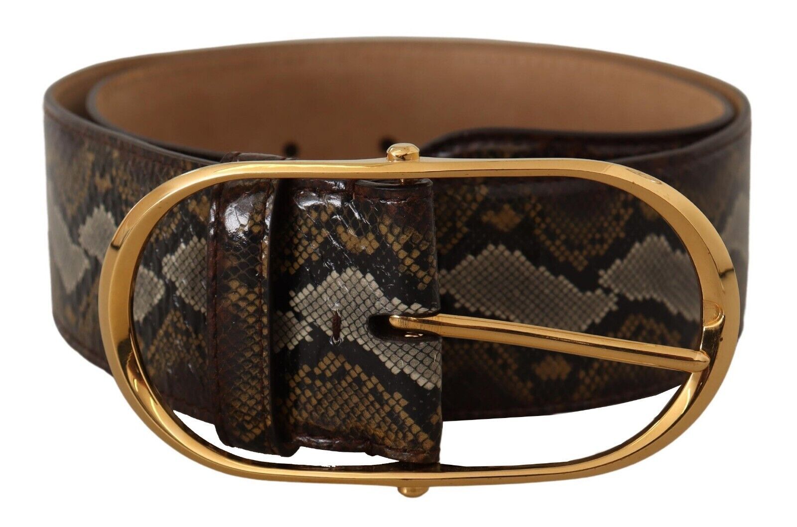 Dolce & Gabbana Elegant Gold Oval Buckle Leather Belt - Luksusmuotia Dolce & Gabbana - Tutustu YVES JAVANNI® 