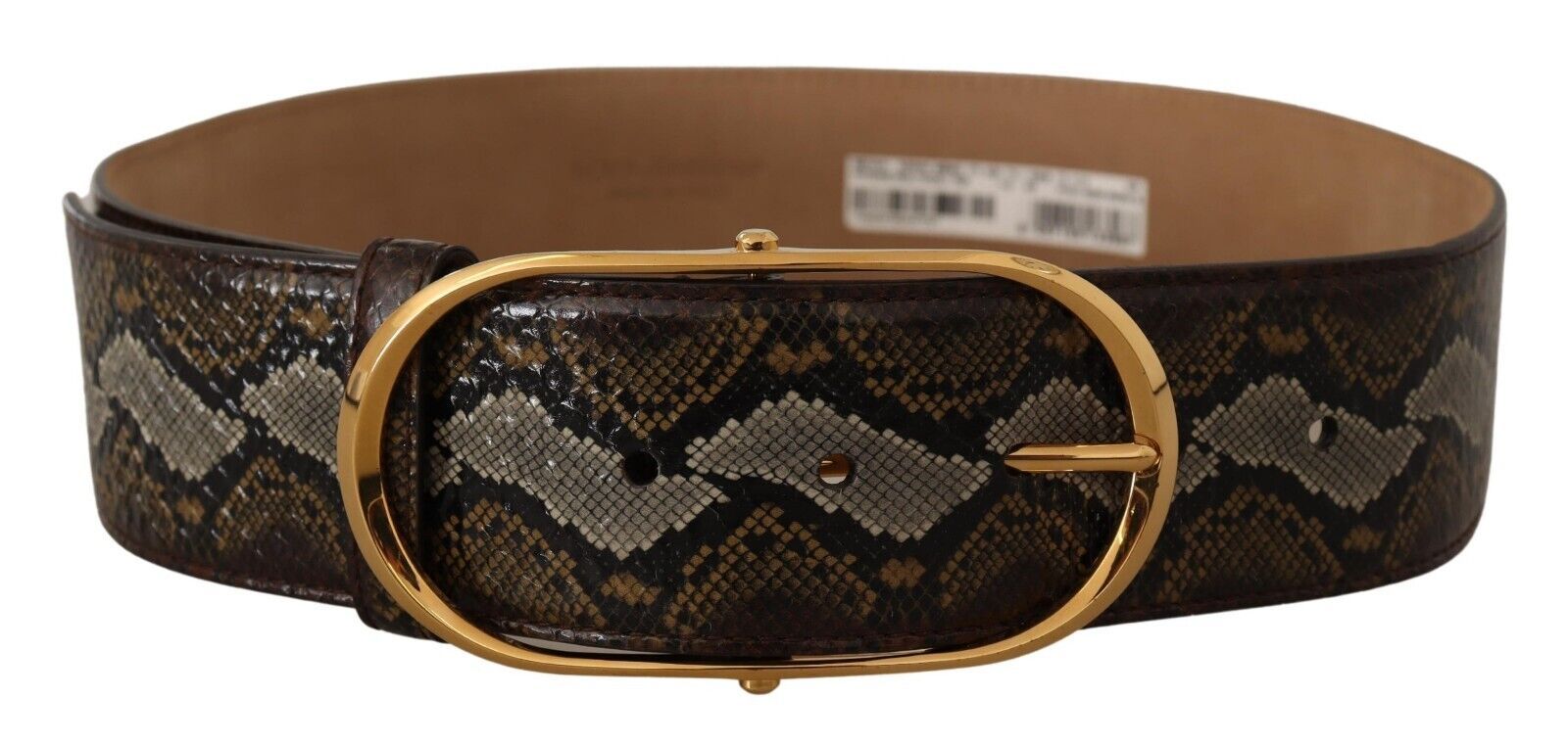 Dolce & Gabbana Elegant Gold Oval Buckle Leather Belt - Luksusmuotia Dolce & Gabbana - Tutustu YVES JAVANNI® 