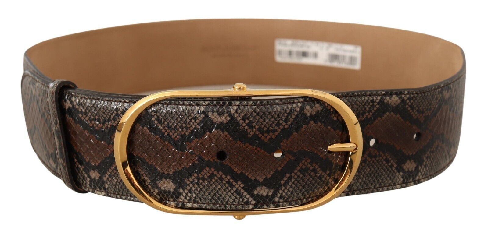 Dolce & Gabbana Elegant Brown Leather Belt with Gold Buckle - Luksusmuotia Dolce & Gabbana - Tutustu YVES JAVANNI® 