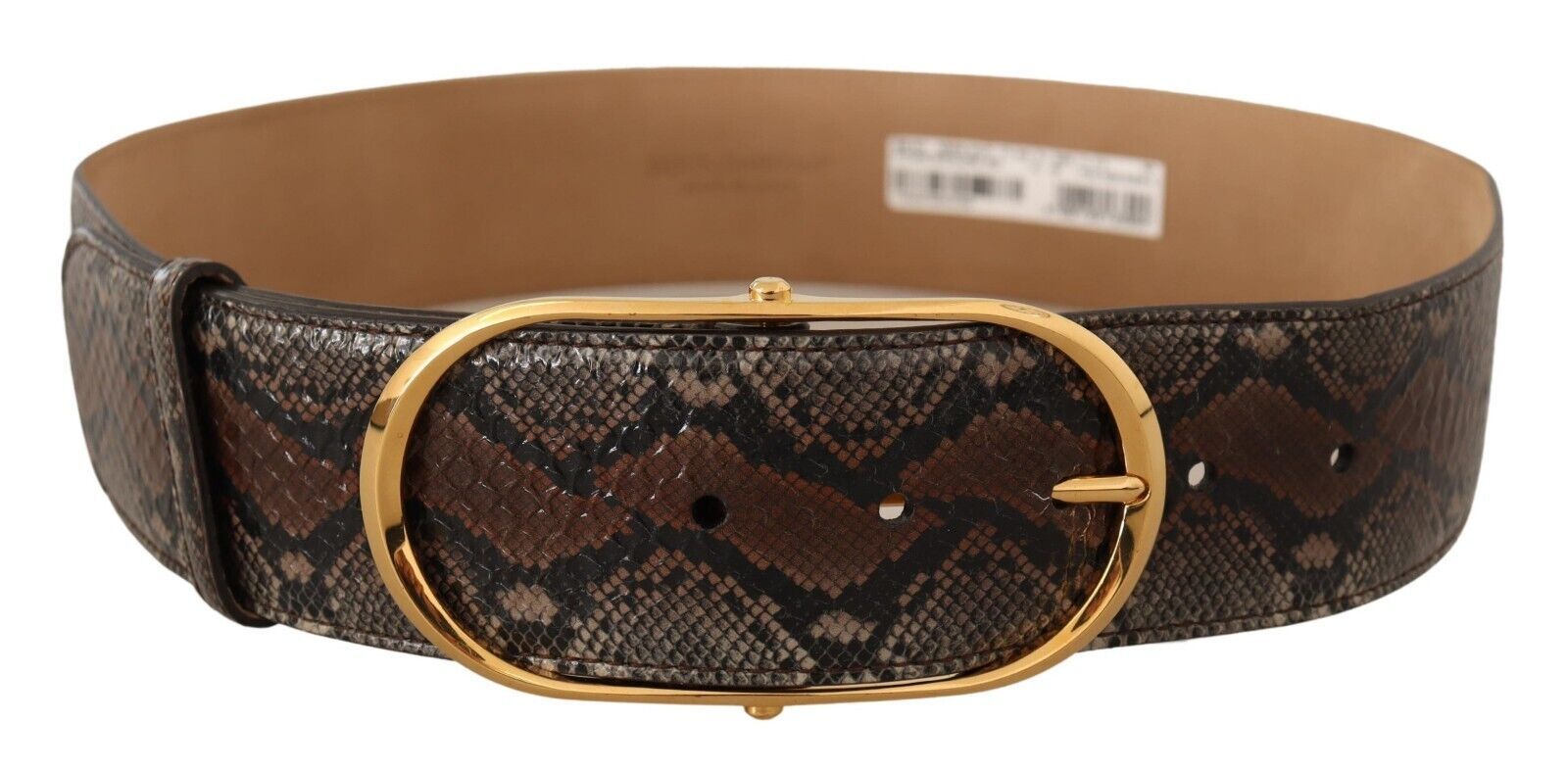 Dolce & Gabbana Elegant Brown Leather Belt with Gold Buckle - Luksuslaukut ja asusteet Dolce & Gabbana - Tutustu YVES JAVANNI® 