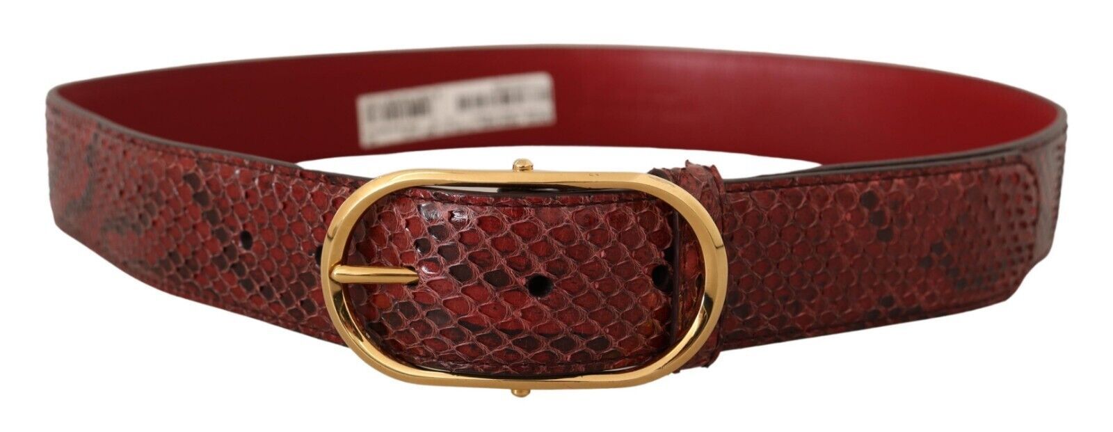 Dolce & Gabbana Elegant Red Snakeskin Leather Belt - Luksusmuotia Dolce & Gabbana - Tutustu YVES JAVANNI® 