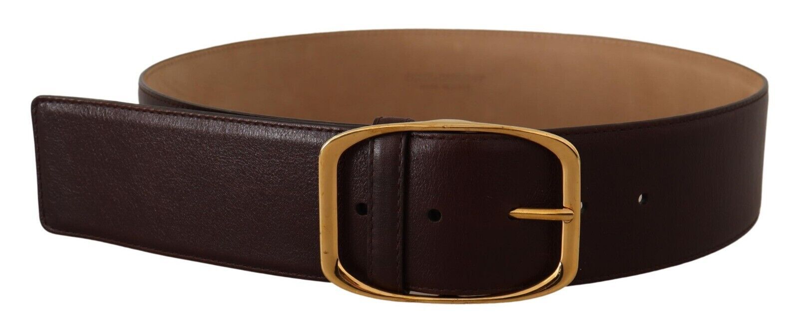 Dolce & Gabbana Elegant Dark Brown Leather Belt with Gold Buckle - Luksuslaukut ja asusteet Dolce & Gabbana - Tutustu YVES JAVANNI® 