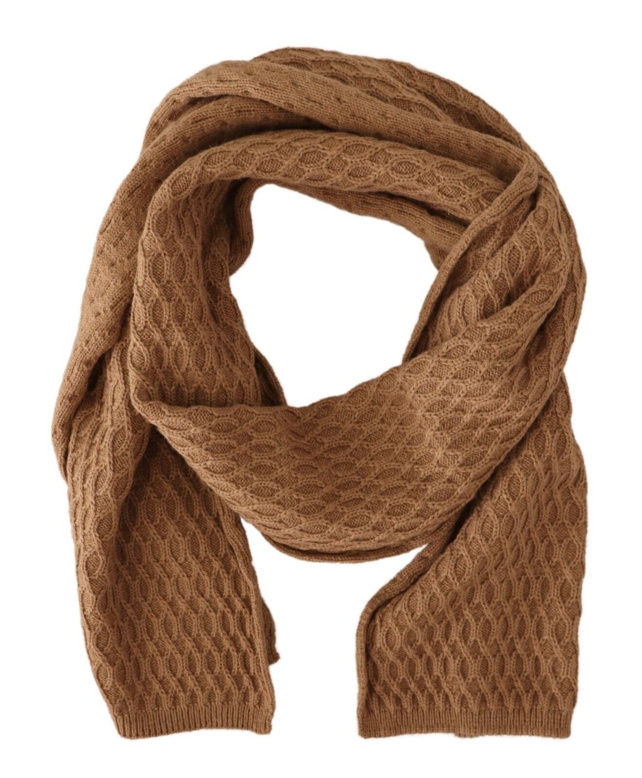 Dolce & Gabbana Elegant Dark Brown Knitted Scarf - Luksuslaukut ja asusteet Dolce & Gabbana - Tutustu YVES JAVANNI® 