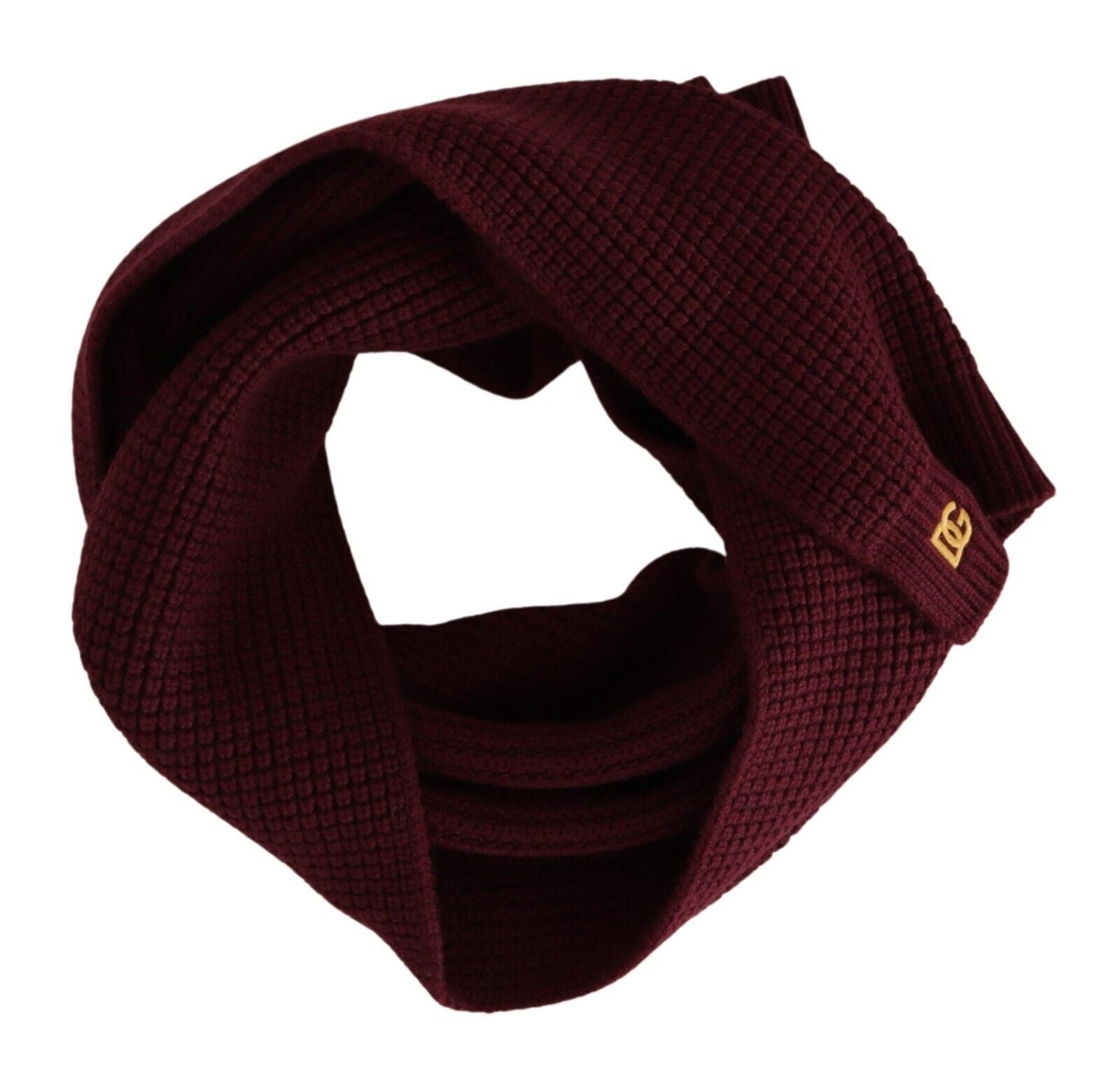 Dolce & Gabbana Elegant Cashmere Knit Scarf in Dark Red - Luksusmuotia Dolce & Gabbana - Tutustu YVES JAVANNI® 