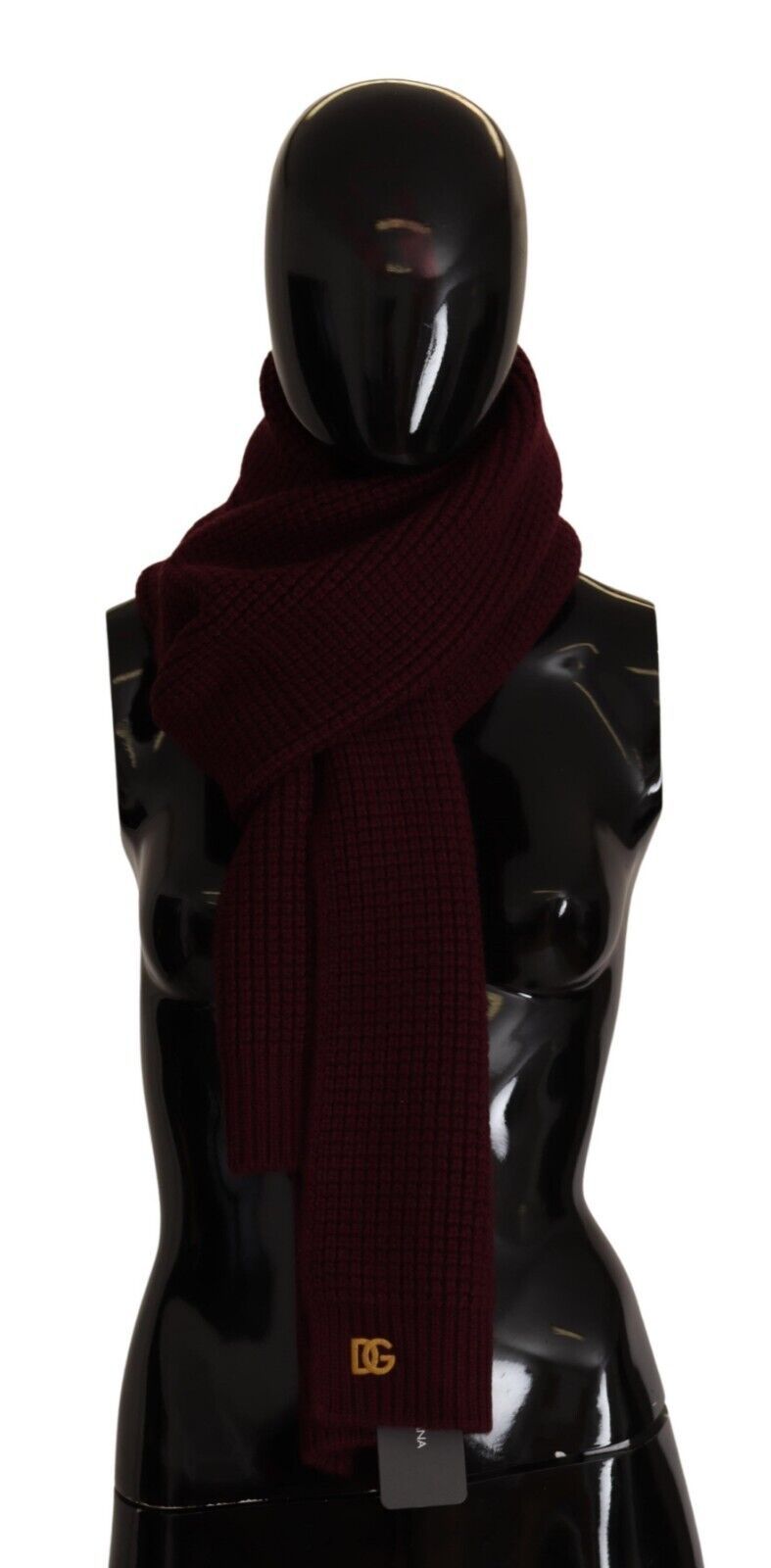 Dolce & Gabbana Elegant Cashmere Knit Scarf in Dark Red - Luksusmuotia Dolce & Gabbana - Tutustu YVES JAVANNI® 