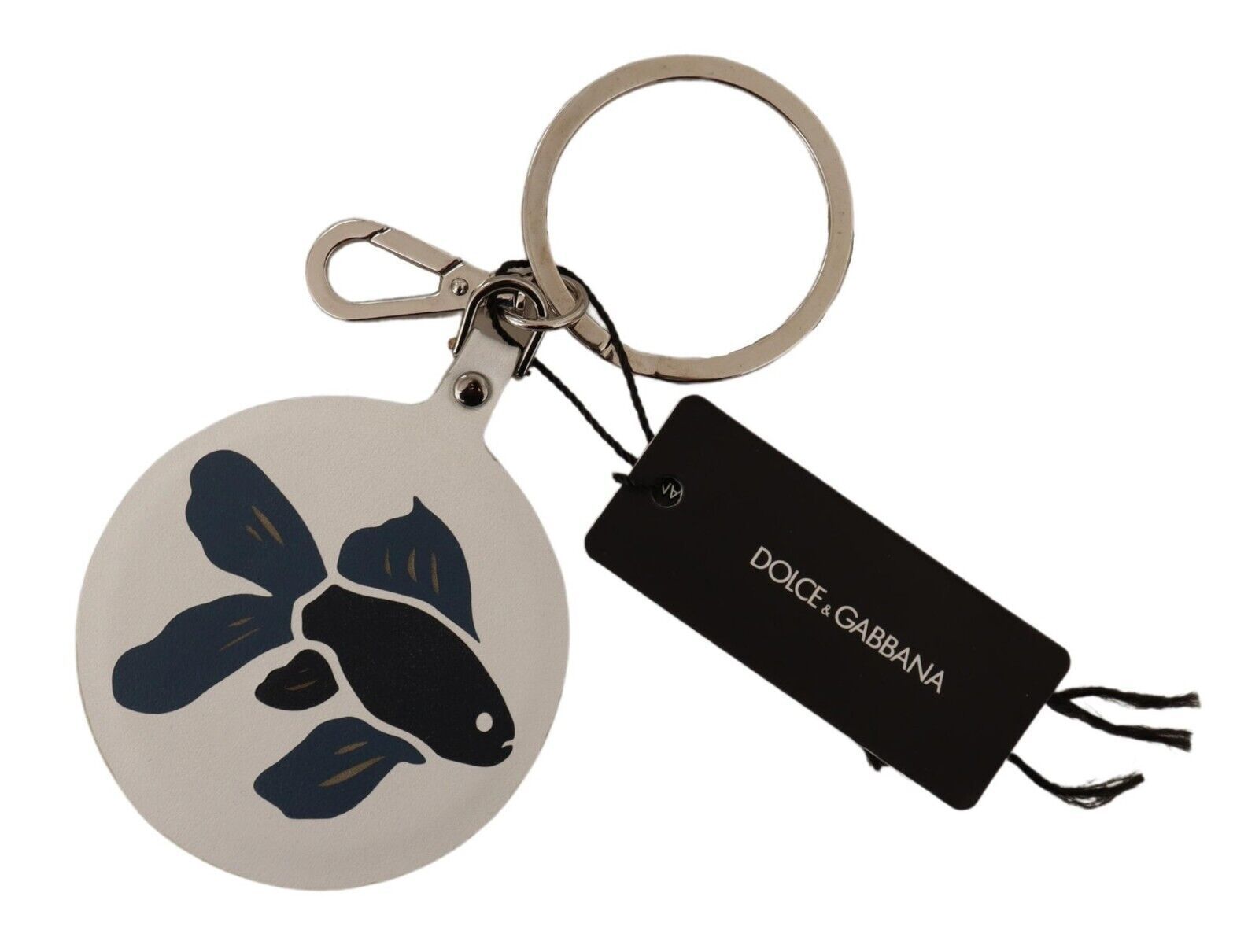 Dolce & Gabbana Chic White Leather Keychain - Luksusmuotia Dolce & Gabbana - Tutustu YVES JAVANNI® 