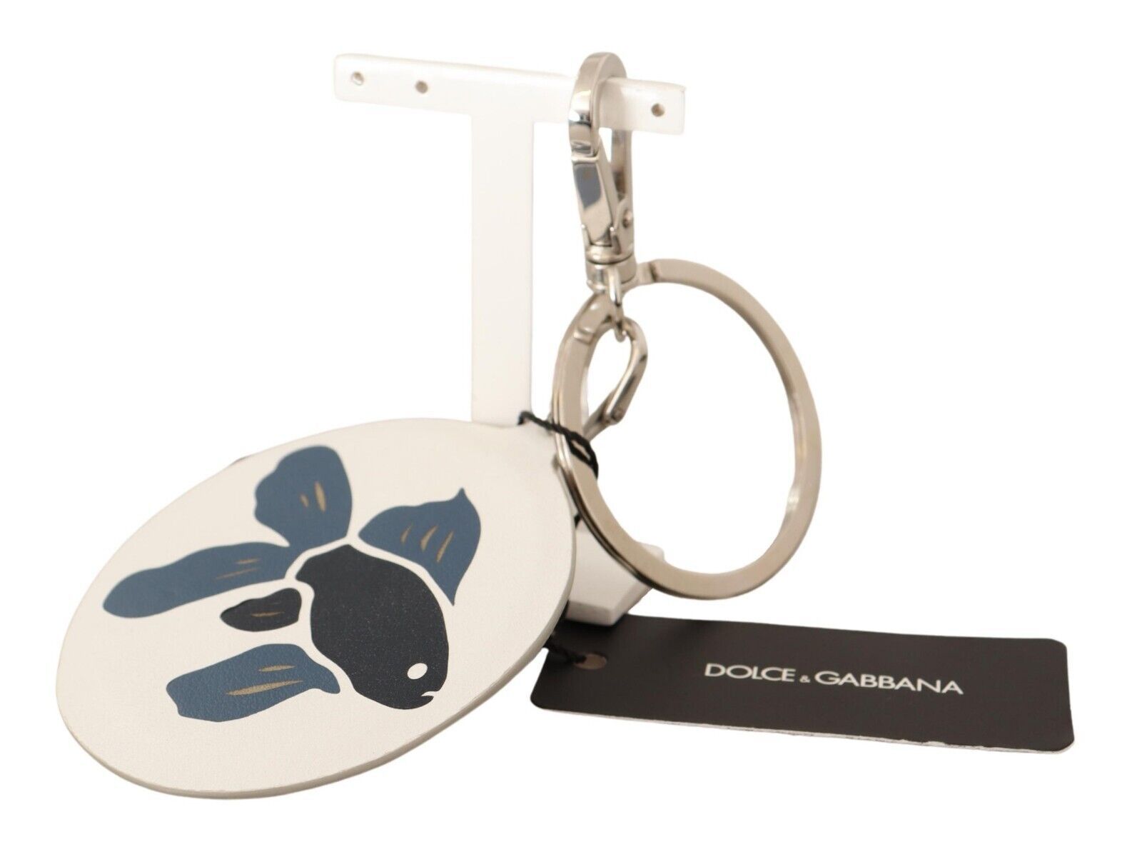 Dolce & Gabbana Chic White Leather Keychain - Luksusmuotia Dolce & Gabbana - Tutustu YVES JAVANNI® 