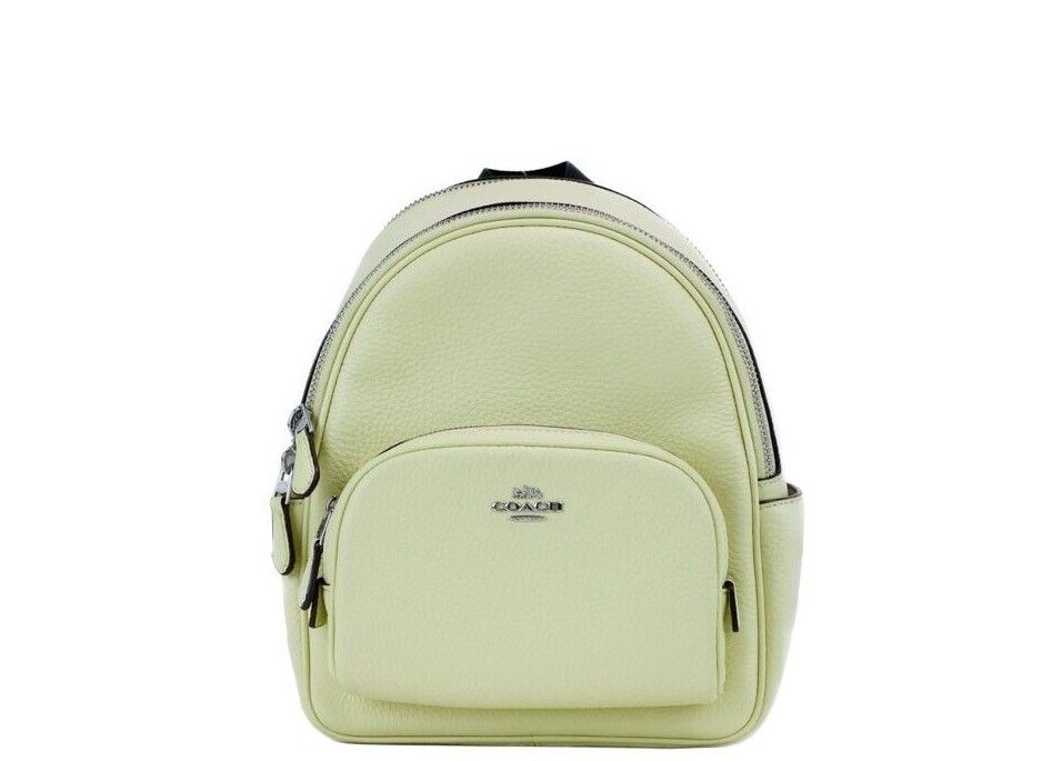 COACH Mini Court Pale Lime Pebbled Leather Shoulder Backpack Bag - Luxury from COACH - Shop at YVES JAVANNI