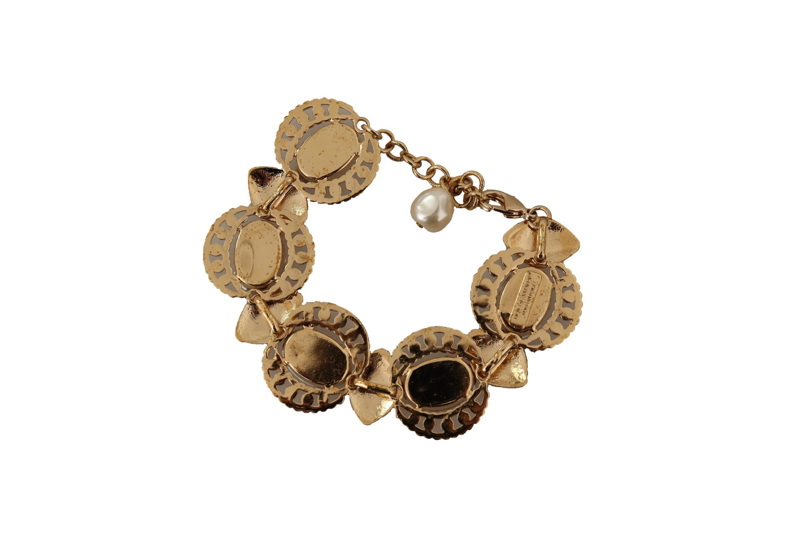 Dolce & Gabbana Champagne Crystal Gold Chain Bracelet - Luksusmuotia Dolce & Gabbana - Tutustu YVES JAVANNI® 