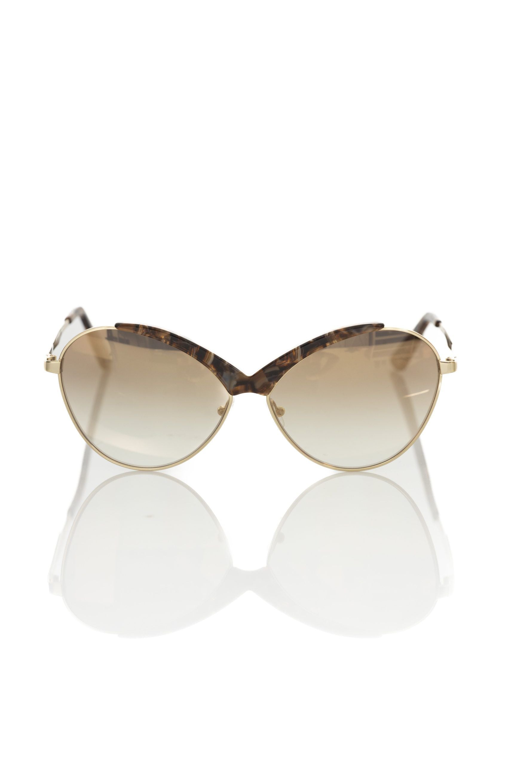 Frankie Morello Beige Metallic Women Sunglass - Luksusmuotia Frankie Morello - Tutustu YVES JAVANNI® 